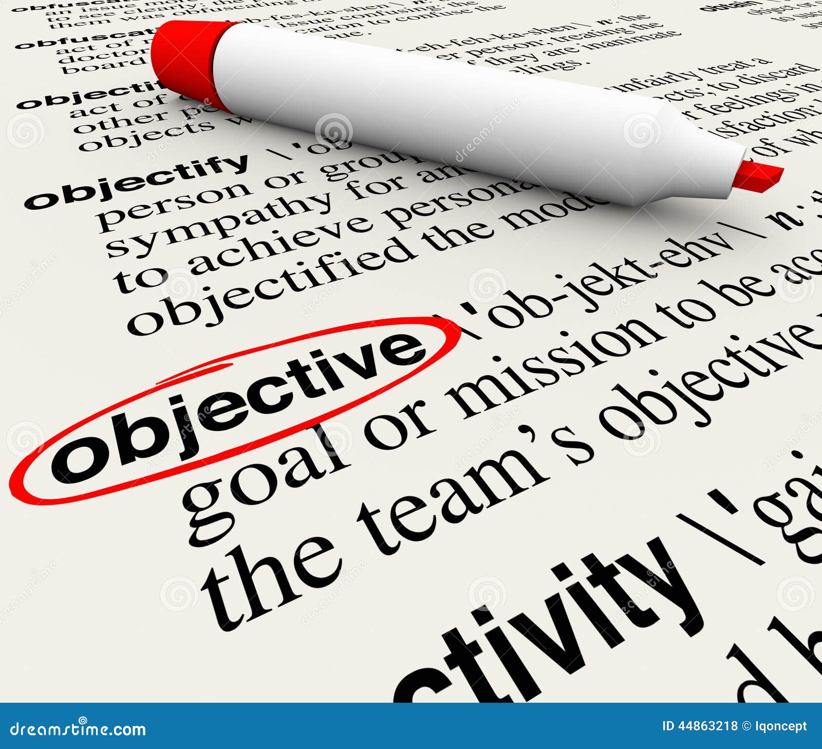Objective Mission Goal Dictionary Word Definition Circled Stock Illustration Illustration of