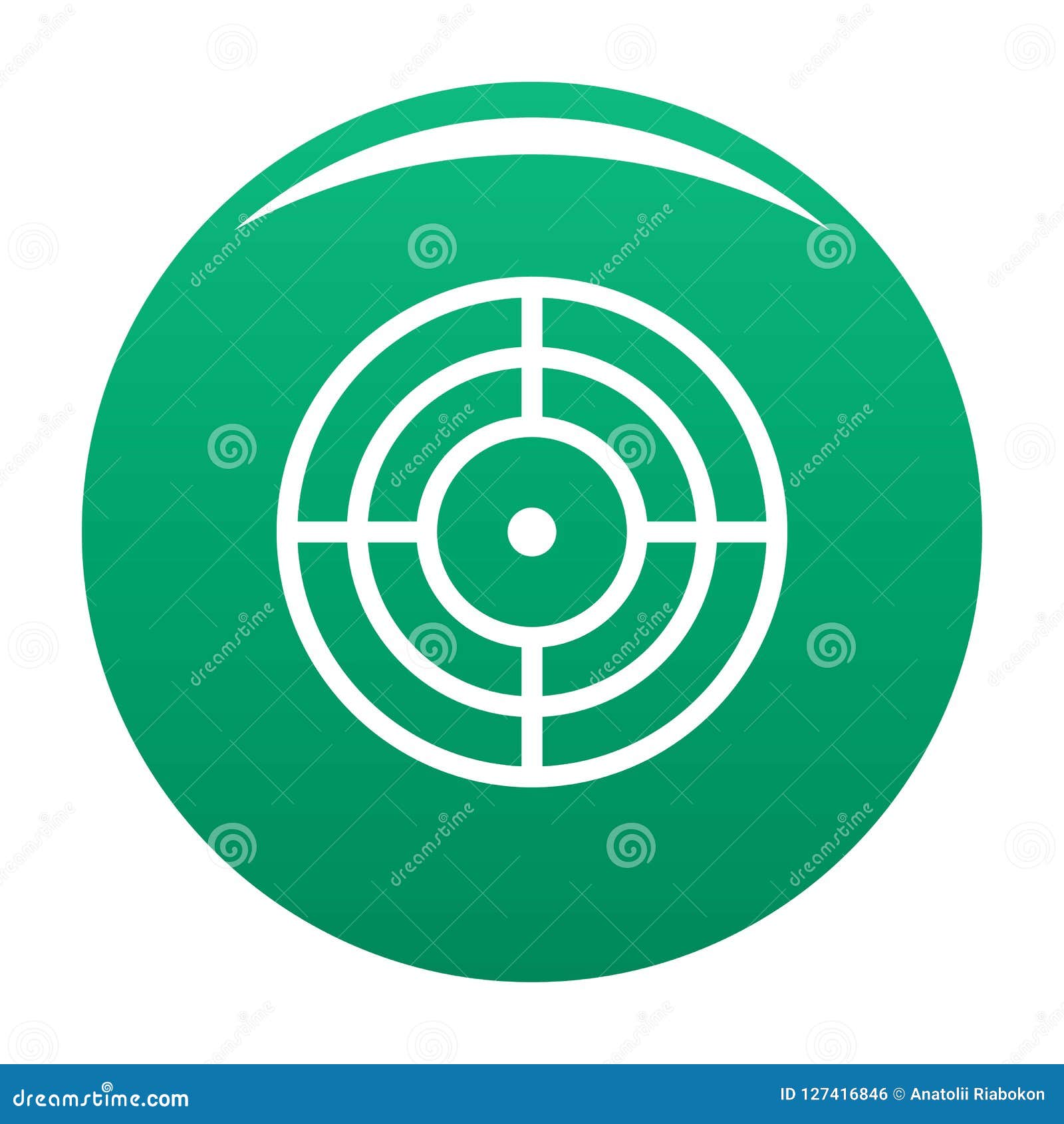 Objective of Target Icon Vector Green Stock Vector Illustration of
