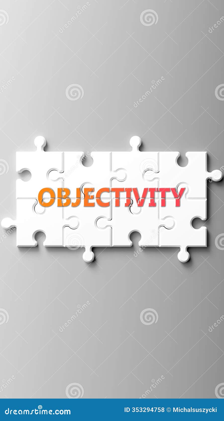objectivity complex like a puzzle - pictured as word objectivity on a puzzle pieces