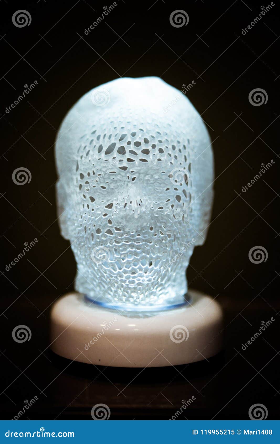 objects in the form of a head with illumination photopolymer printed 3d printer.
