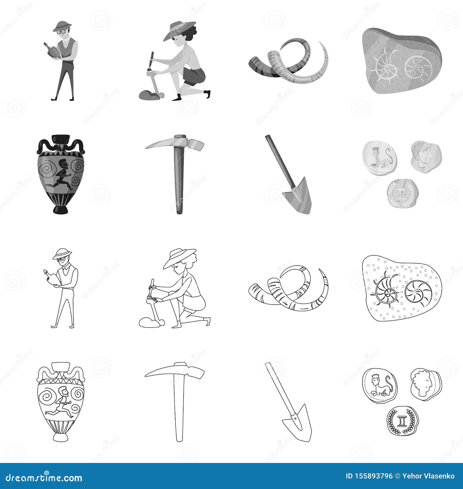 Objeto Aislado De Historia Y Símbolo De Elementos Colección De Historia Y  Atributos Icono Vectorial Para Material Ilustración del Vector -  Ilustración de museo, tierra: 155893796