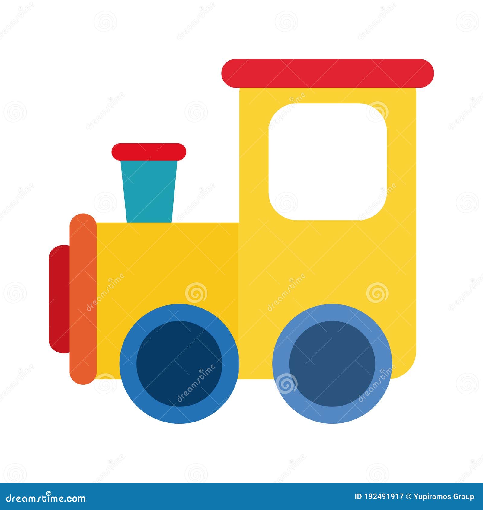 Ilustración de vector de tren de juguete de dibujos animados