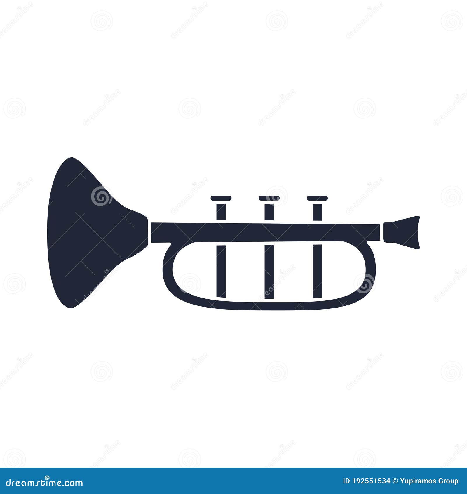 Juguete de trompeta para niños aislado en fondo blanco