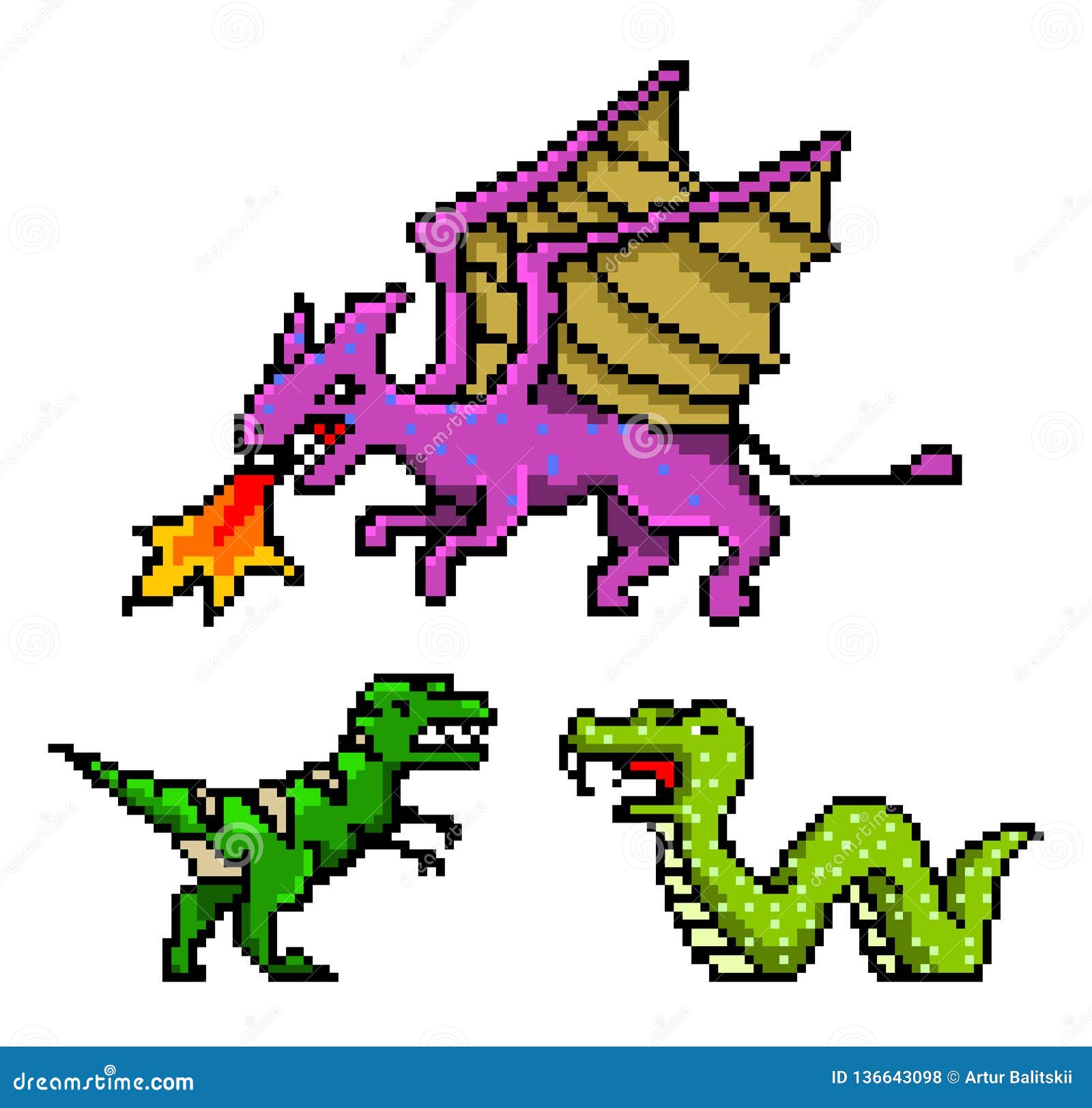 Dinossauro Do Pixel, Objetos Mordidos Da Arte 8 Ativos Retros Do Jogo Jogo  Dos ícones Arcadas Video Do Computador Do Vintage Ilus Ilustração do Vetor  - Ilustração de dinossauro, artwork: 136643058