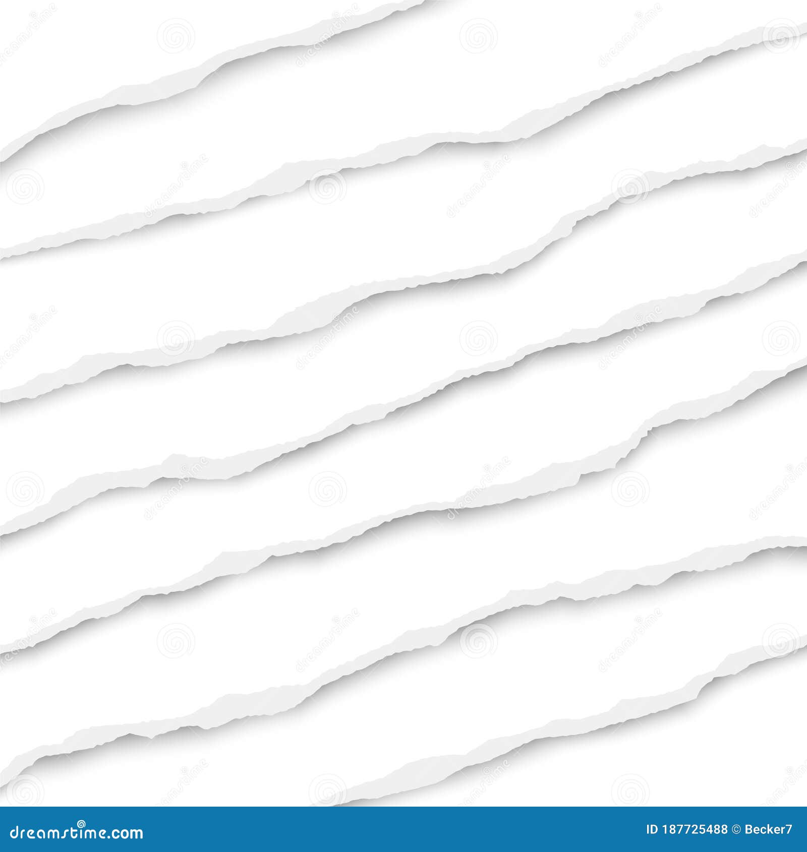 Oblong Layers of Torn White Paper Wisps Placed One Under Another