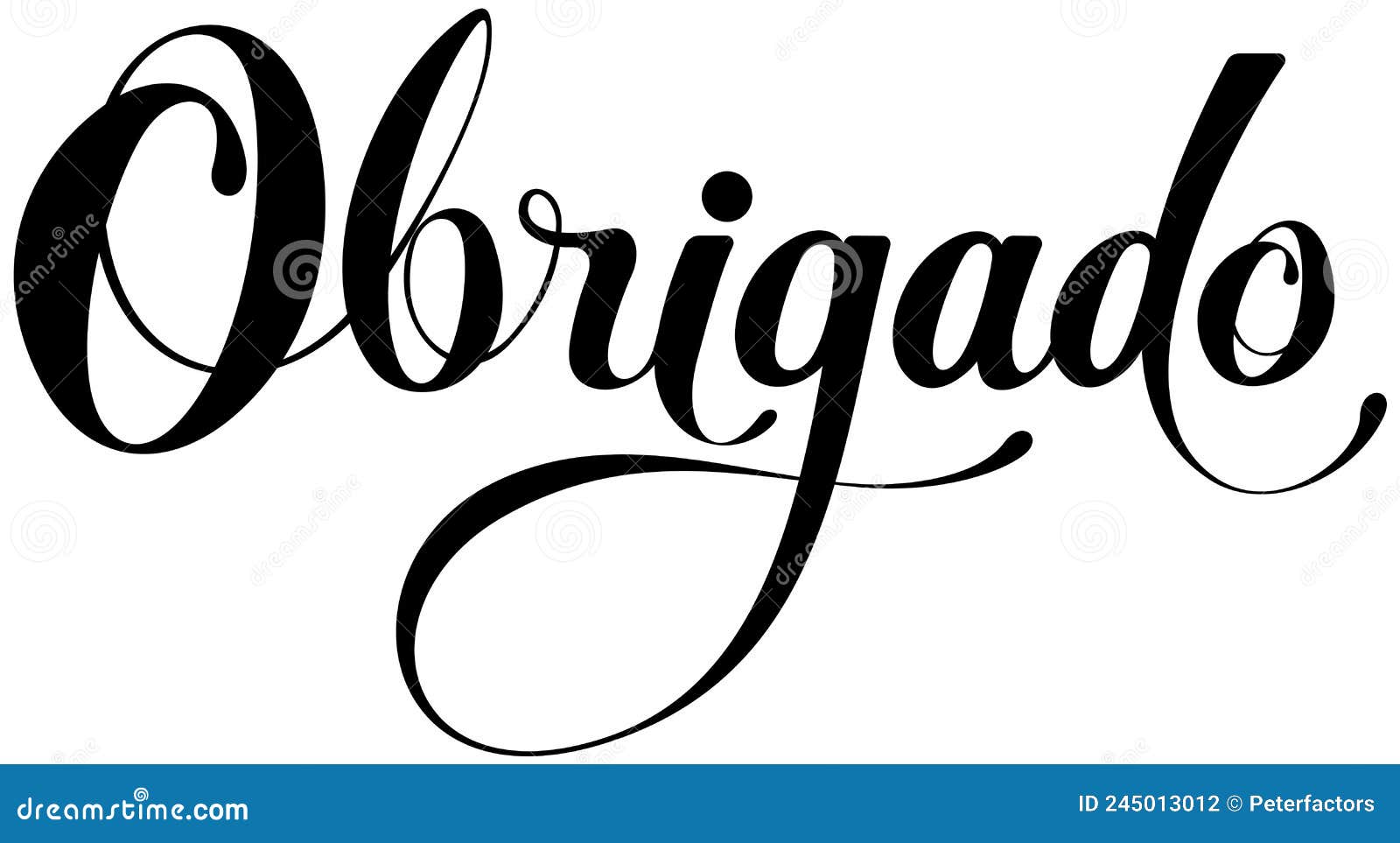 Obrigado = Thank You in Portuguese Stock Vector Illustration of word