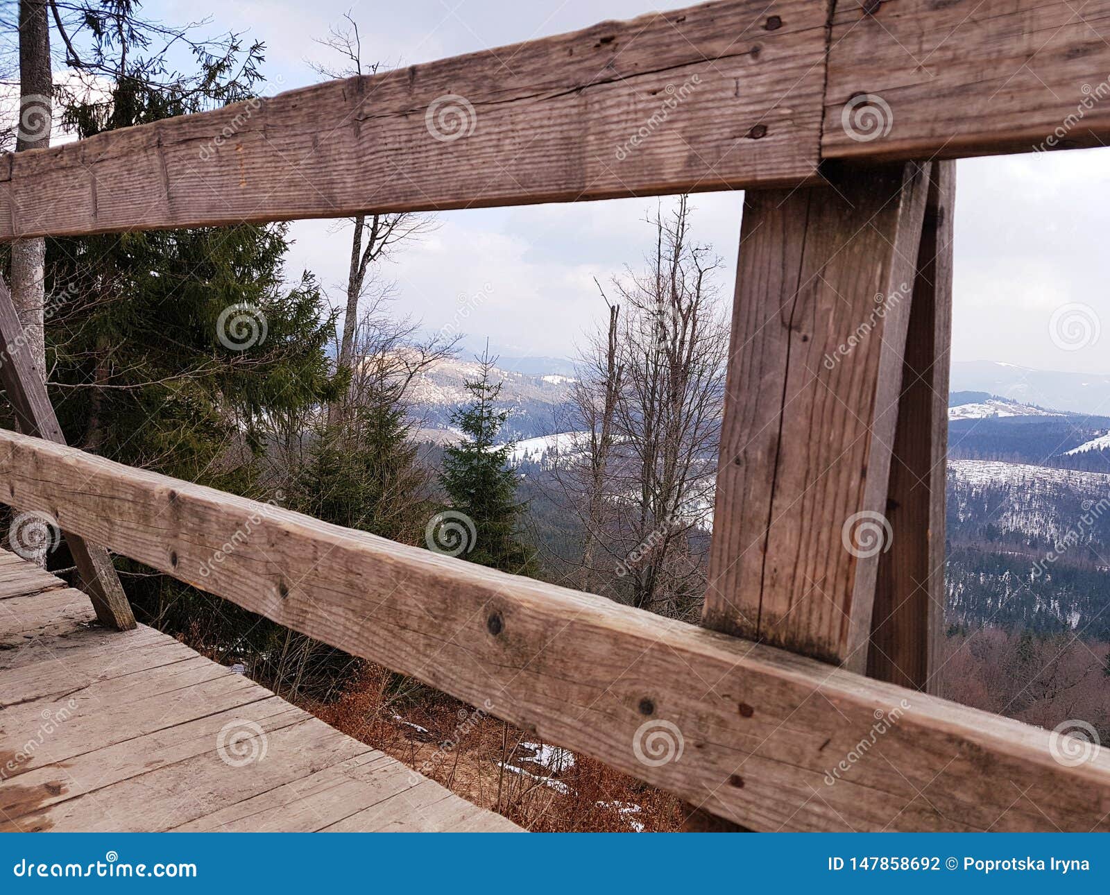 Observation Deck in Carpathian Mountains Near Bukovel, Ukraine Stock ...