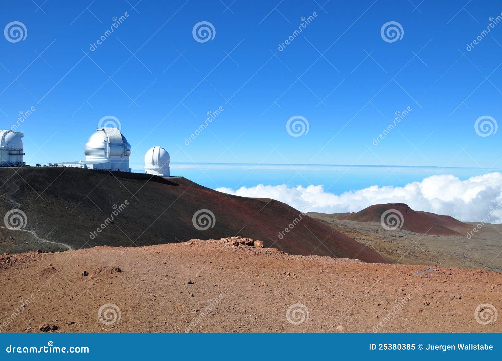 Observatories on Mauna Kea Big Island, Hawaii Stock Image Image of