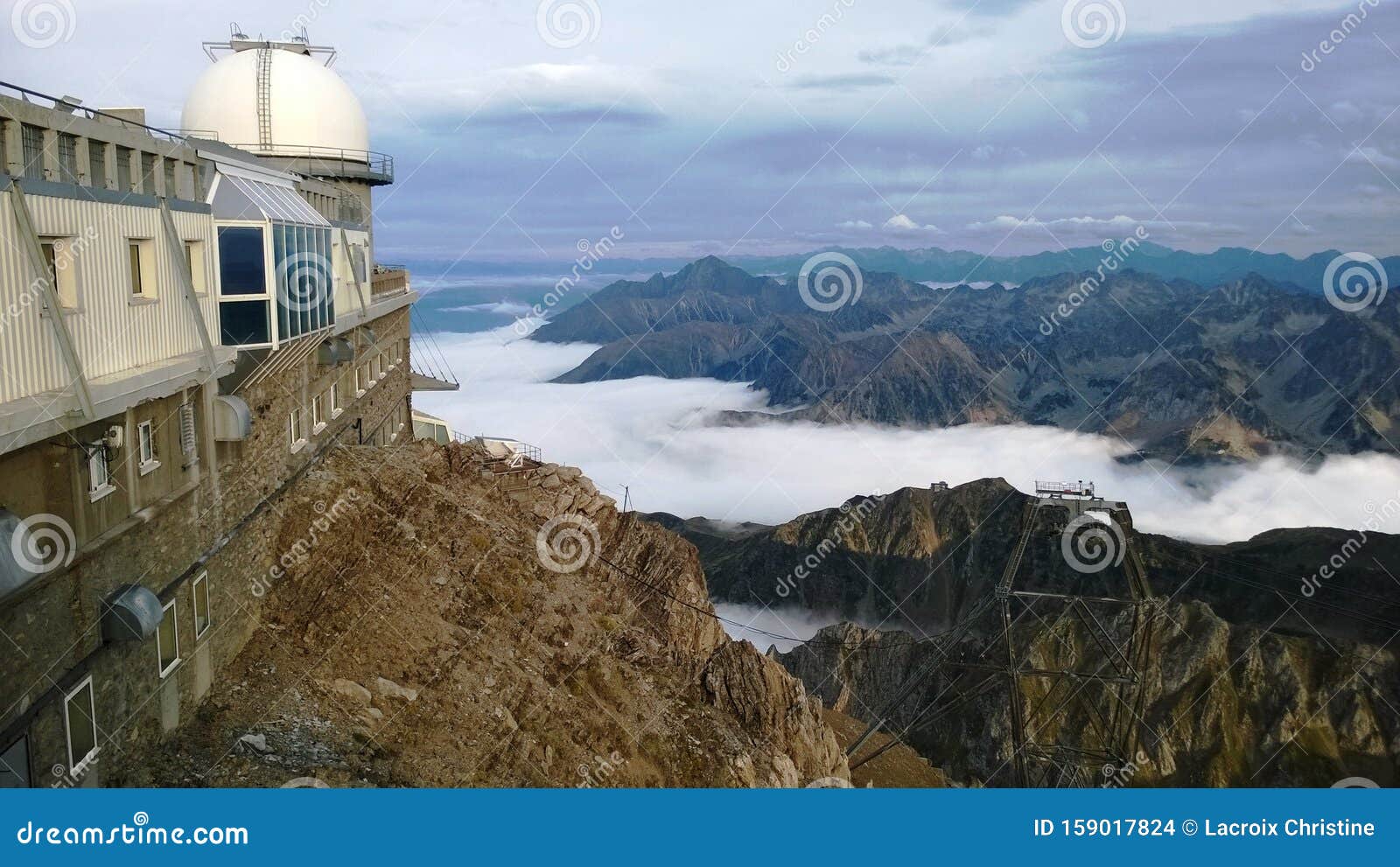 observatory of the pic du midi, view on the massif franco espagnol des pyrÃÂ©nÃÂ©es