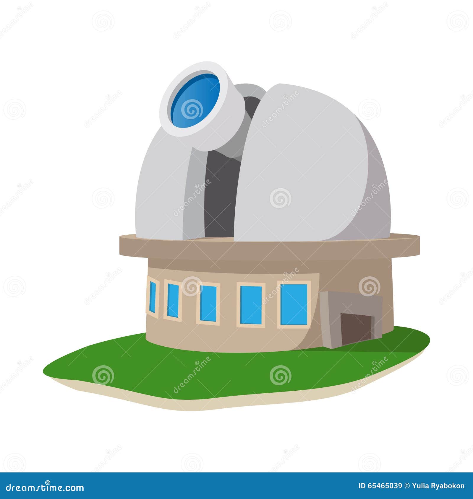 observatory station cartoon icon