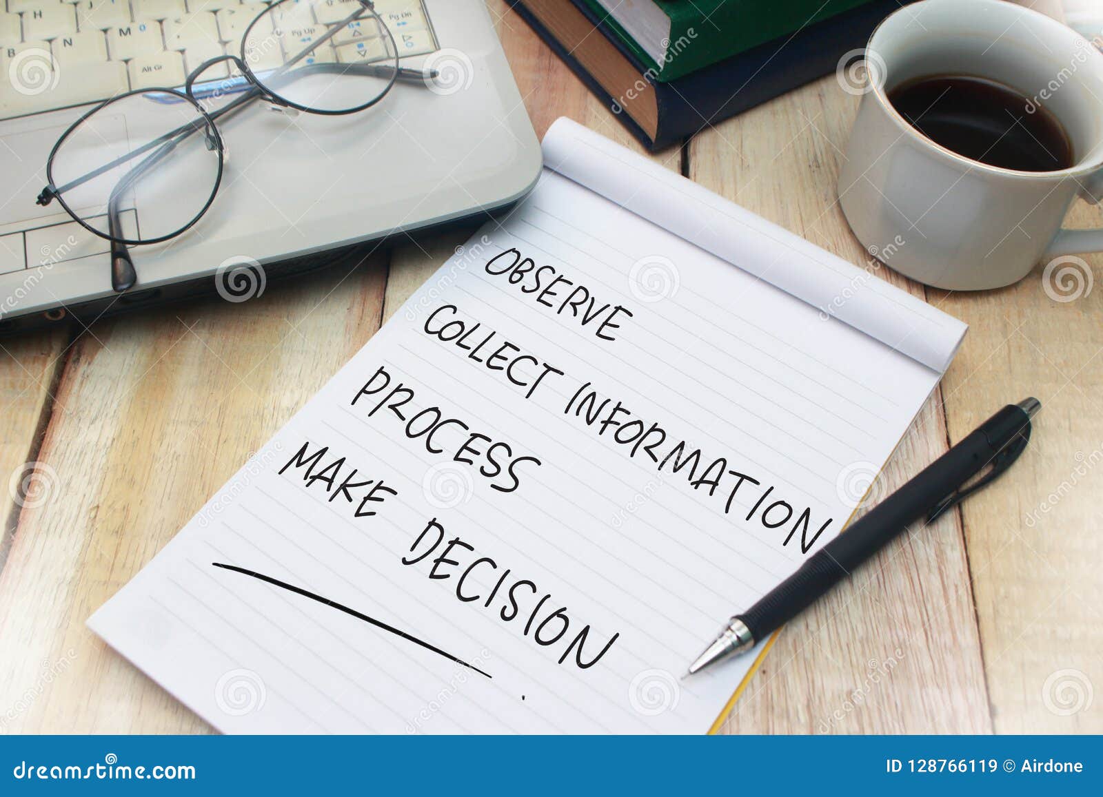 observe information decision, motivational words quotes concept