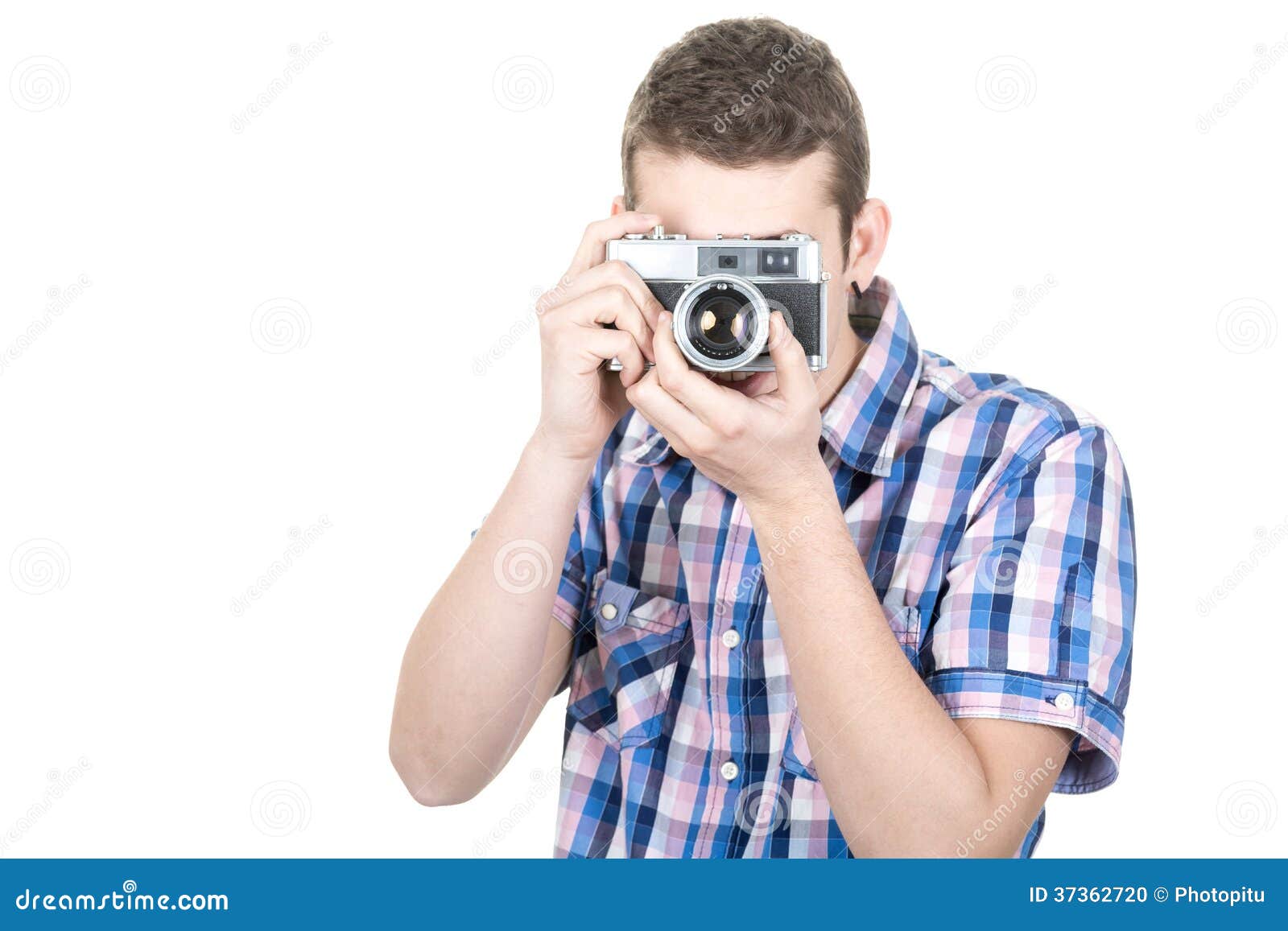 Obsolete camera stock photo. Image of expressive, person 37362720