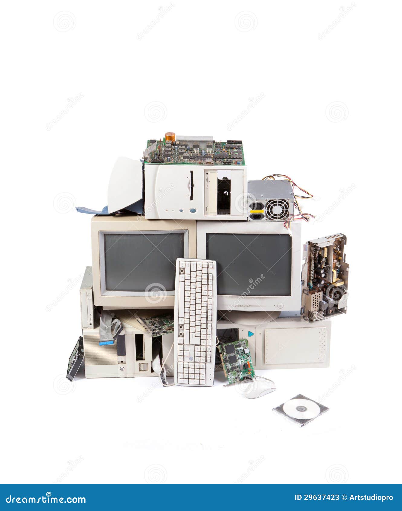 Obsolete Computer On White Background Stock Image Image of keyboard