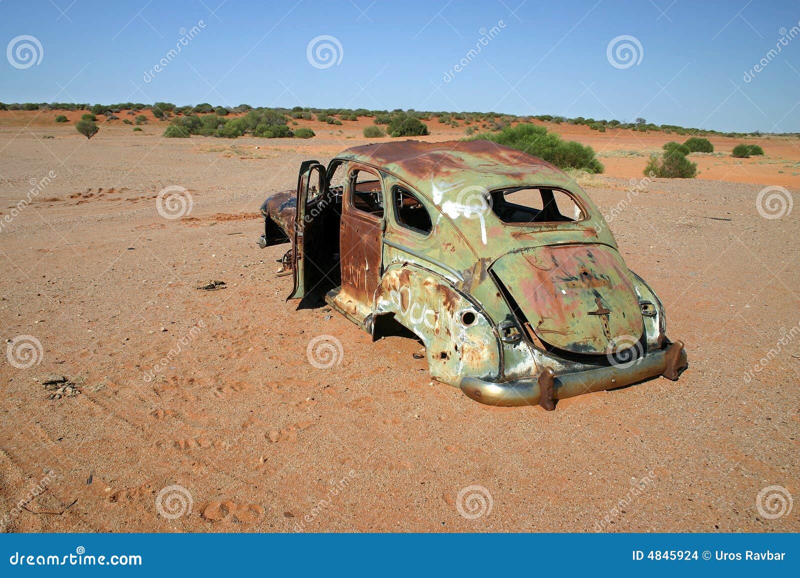 obsolete rusted car.
