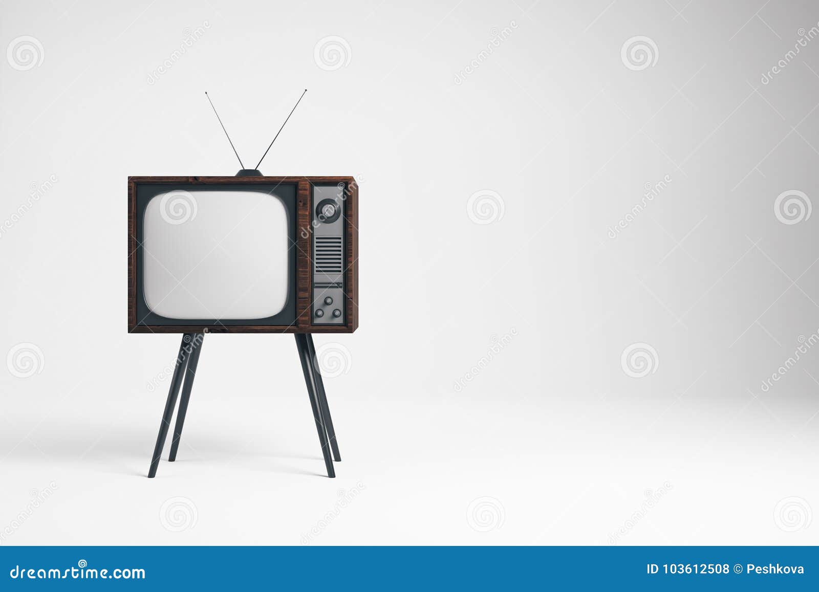 Obsolete TV On Whiite Background Stock Photography