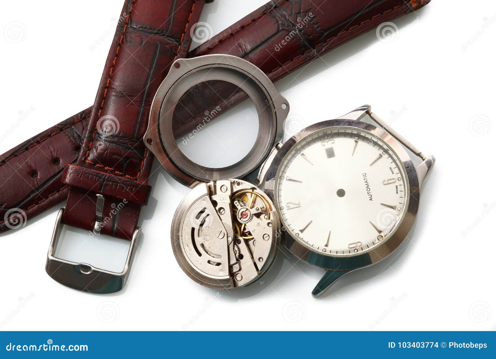 Obsolete Watch on White Background Stock Photo Image of broken, watch