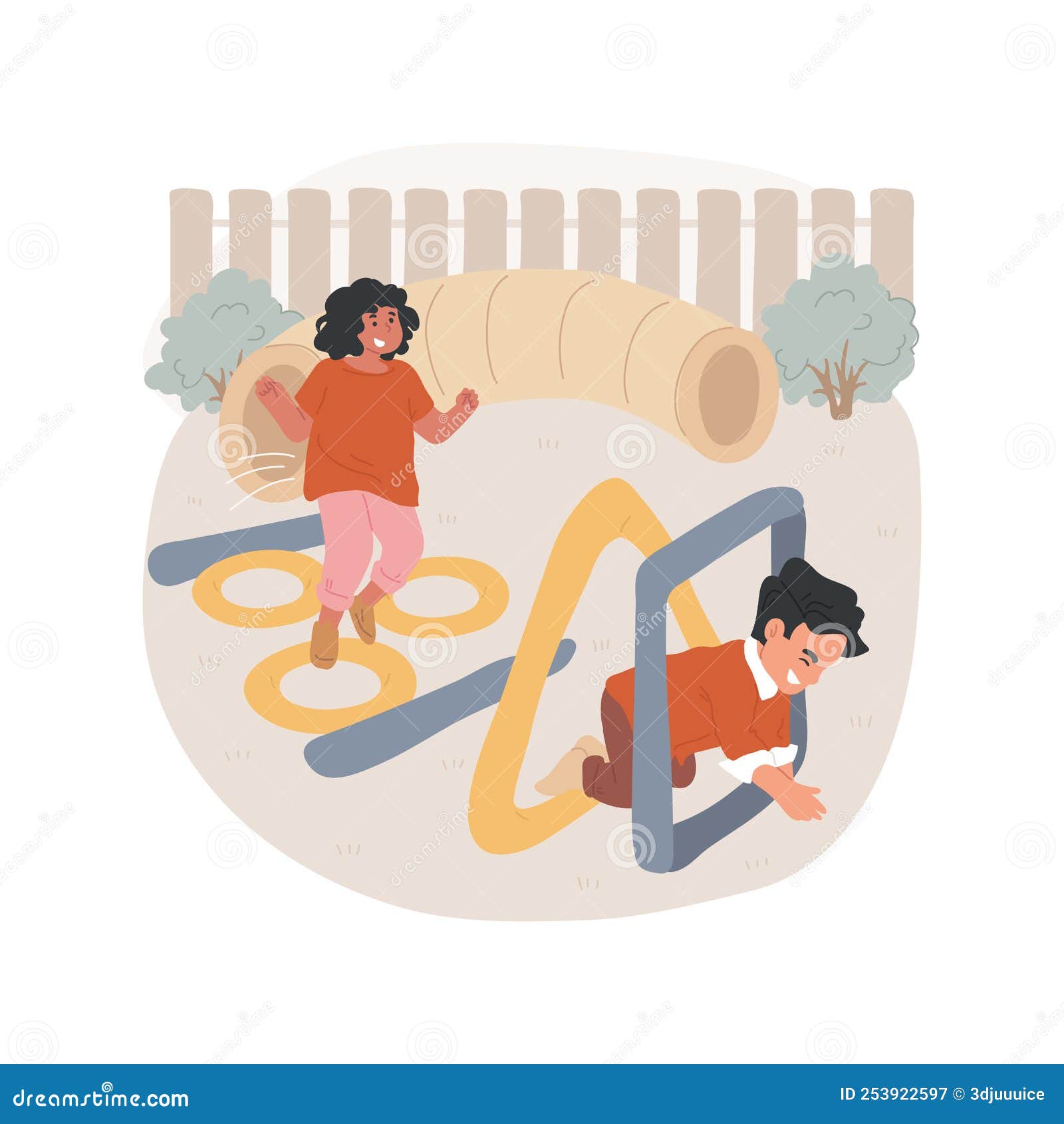 Obstacle Course Isolated Cartoon Vector Illustration. Stock Vector Obstacle Course Isolated Cartoon Vector Illustration. Stock Vector
