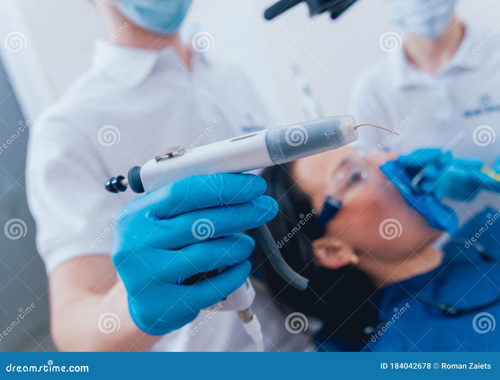 Obturation of Root Canals during Endodontic Treatment Stock Photo