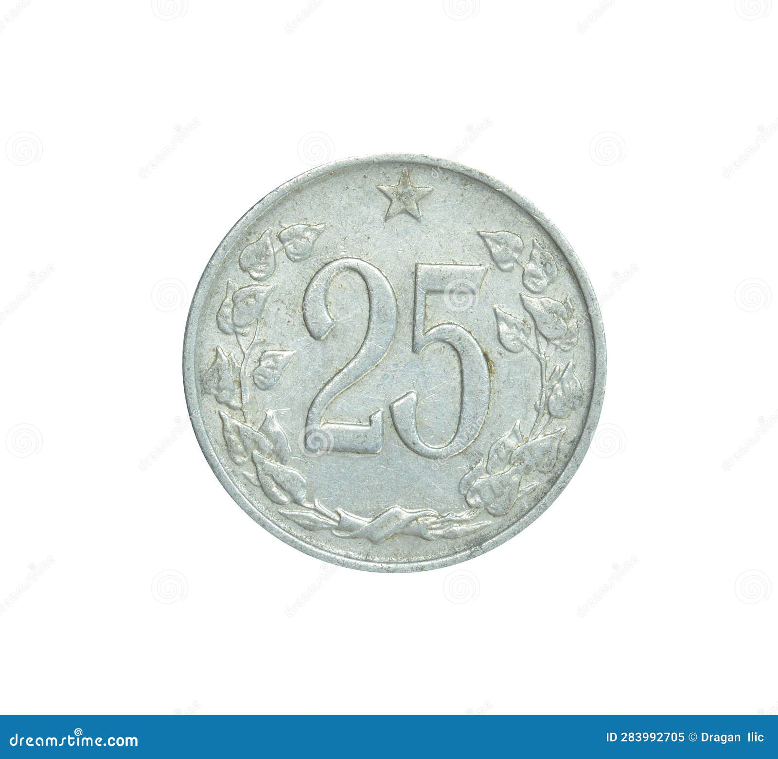 obverse of 25 haleru coin made by czechoslovakia