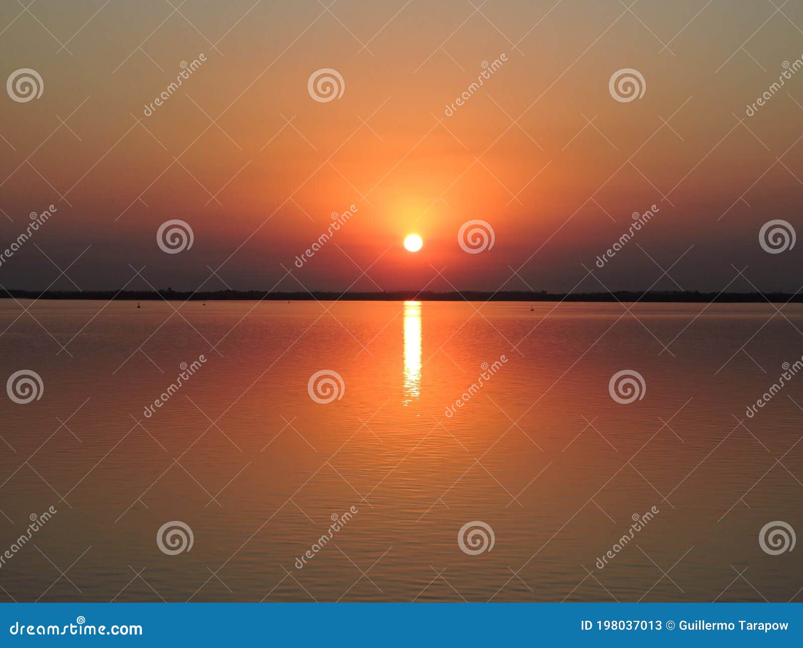 ocaso sol, puesta de sol, en la calma de los rÃÂ­os de la hidrovia paraguay paranÃÂ¡