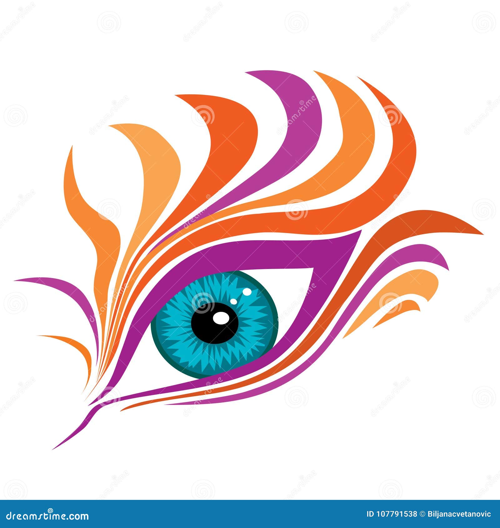Occhio Astratto Con I Cigli Falsi Variopinti Illustrazione Vettoriale -  Illustrazione di sferza, piuma: 107791538