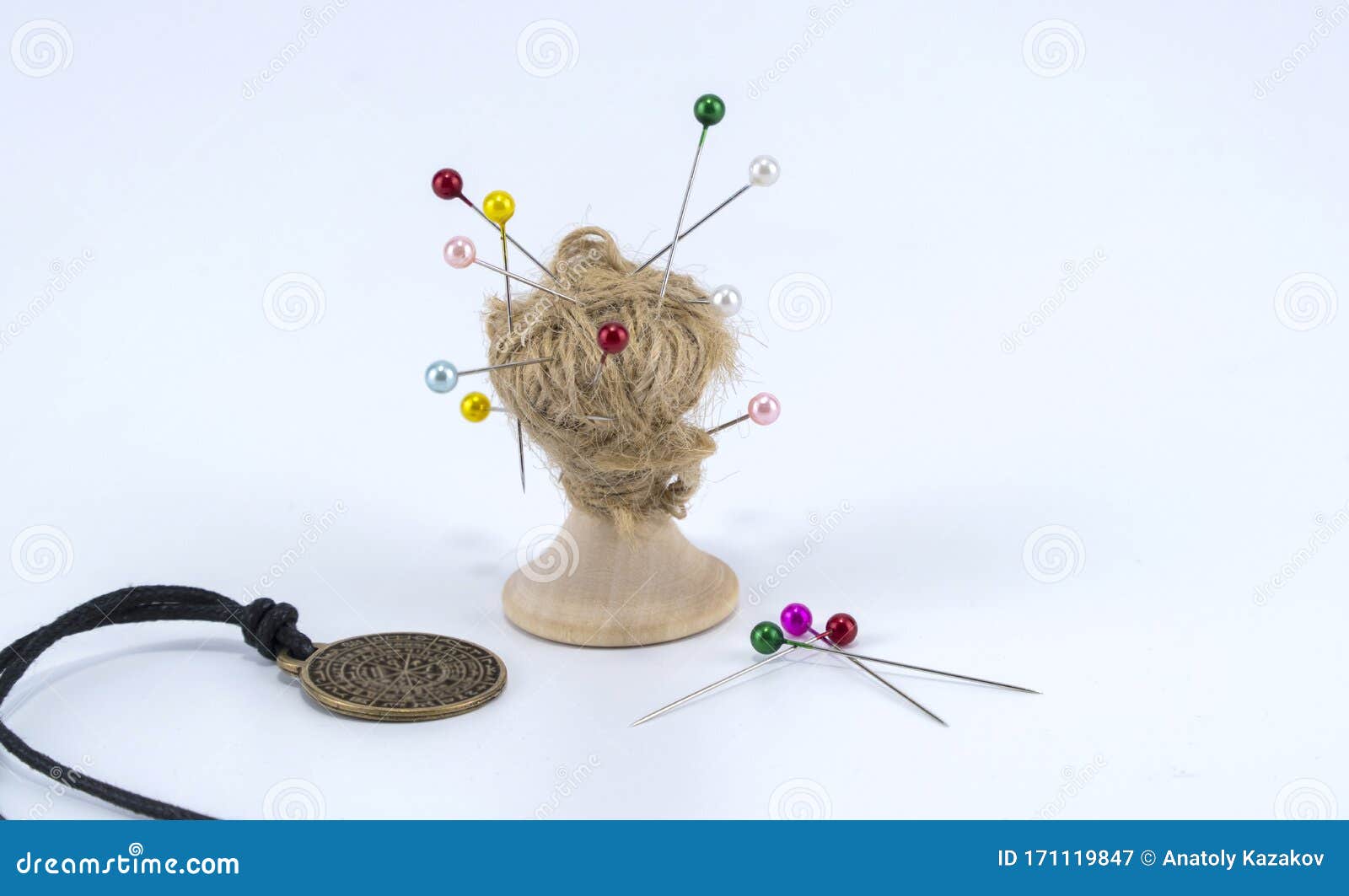 Occult Needles and Amulet of Predictions on a White Background Stock ...