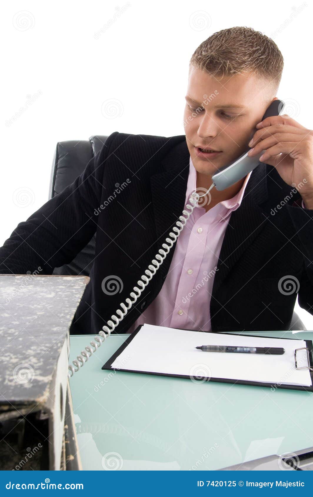 Occupato Esecutivo Sul Telefono Immagine Stock Immagine di