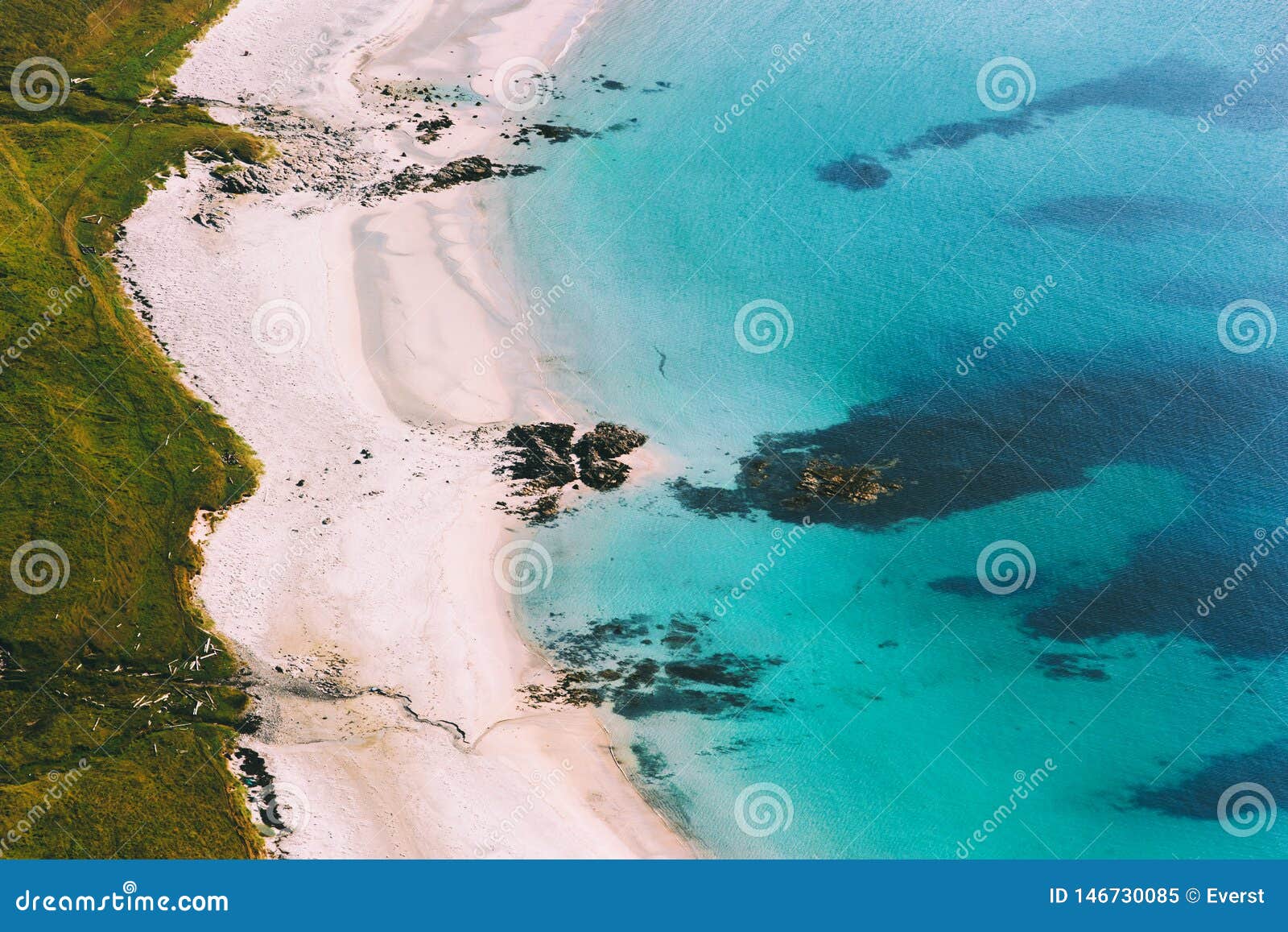 Ocean Beach Coast Aerial View Landscape Stock Image
