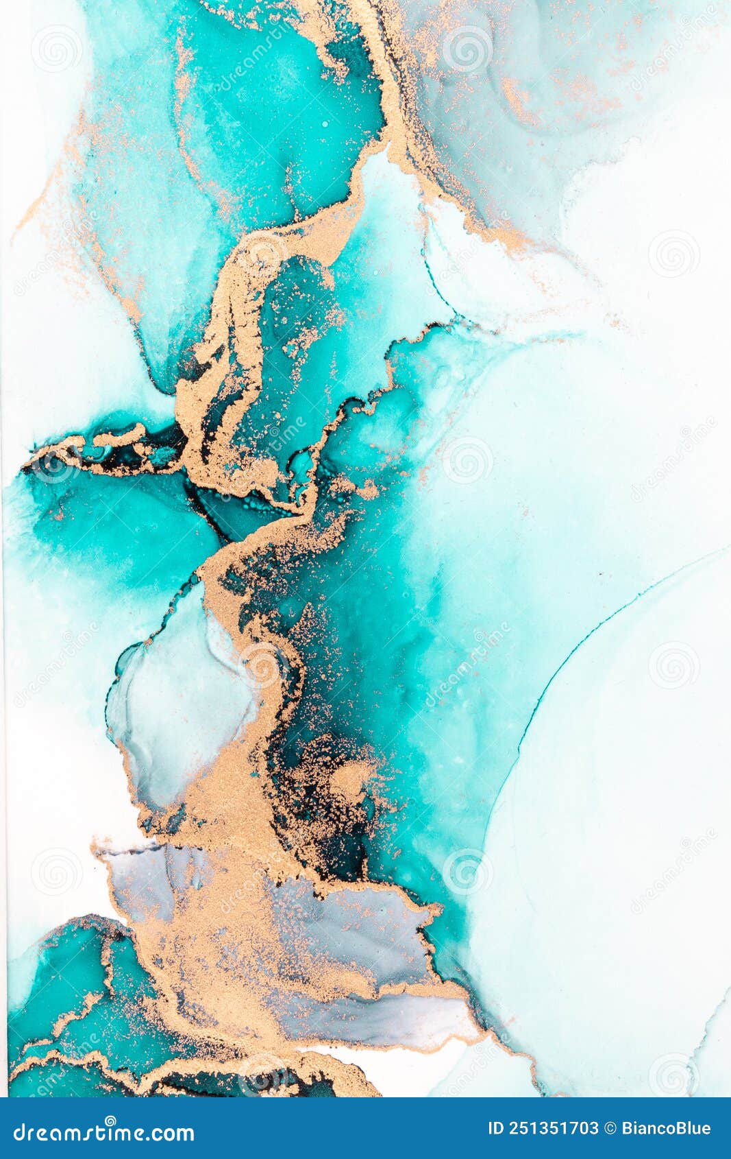 Ocean Blue Abstract Background of Marble Liquid Ink Art Painting on Paper .  Stock Image - Image of ocean, watercolor: 251351703