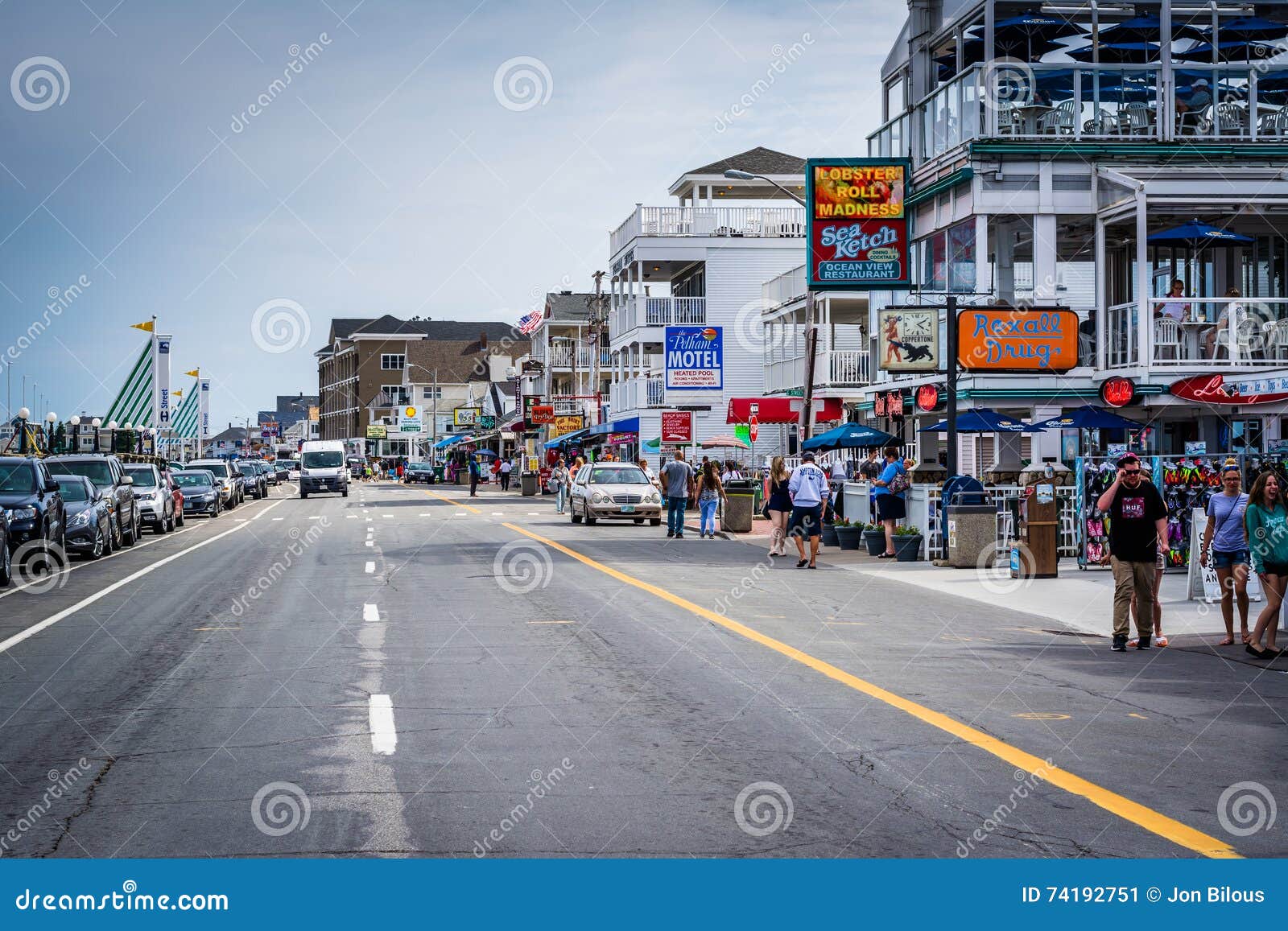 Ocean Boulevard, in Hampton Beach, New Hampshire. Editorial Photo
