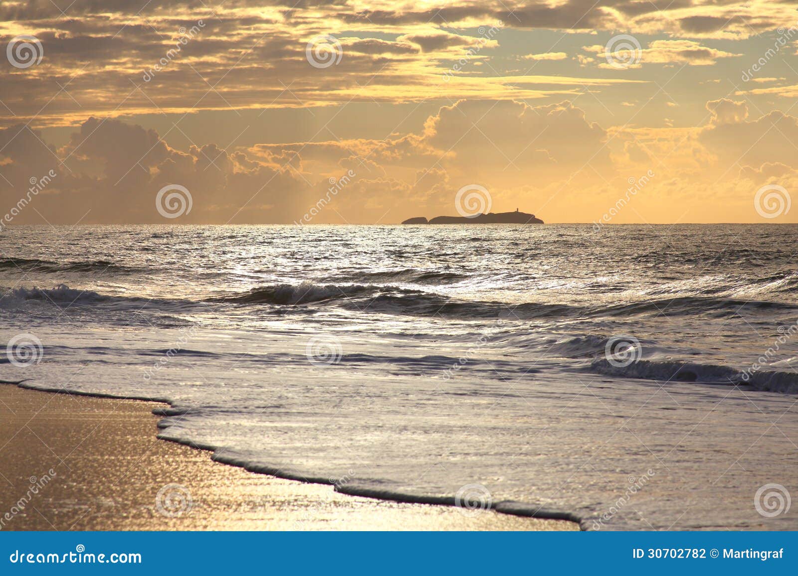 golden morning at beach by dawn