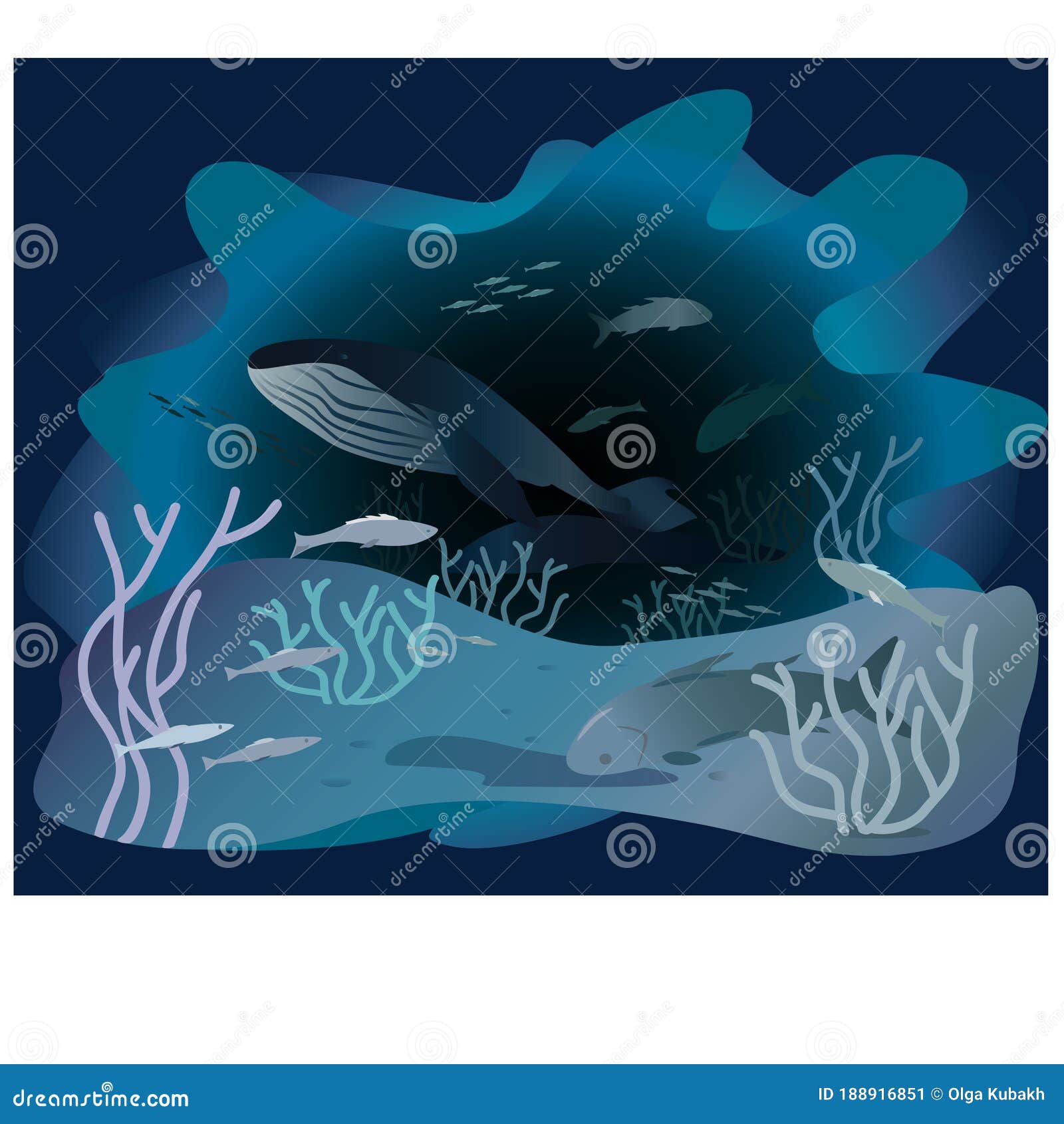 Ocean Deep. Wild Sea Animals Illustration. Cover. Stock Vector - Illustration of ornament, habitat: 188916851 Ocean Deep. Wild Sea Animals Illustration. Cover. Stock Vector - Illustration of ornament, habitat: 188916851