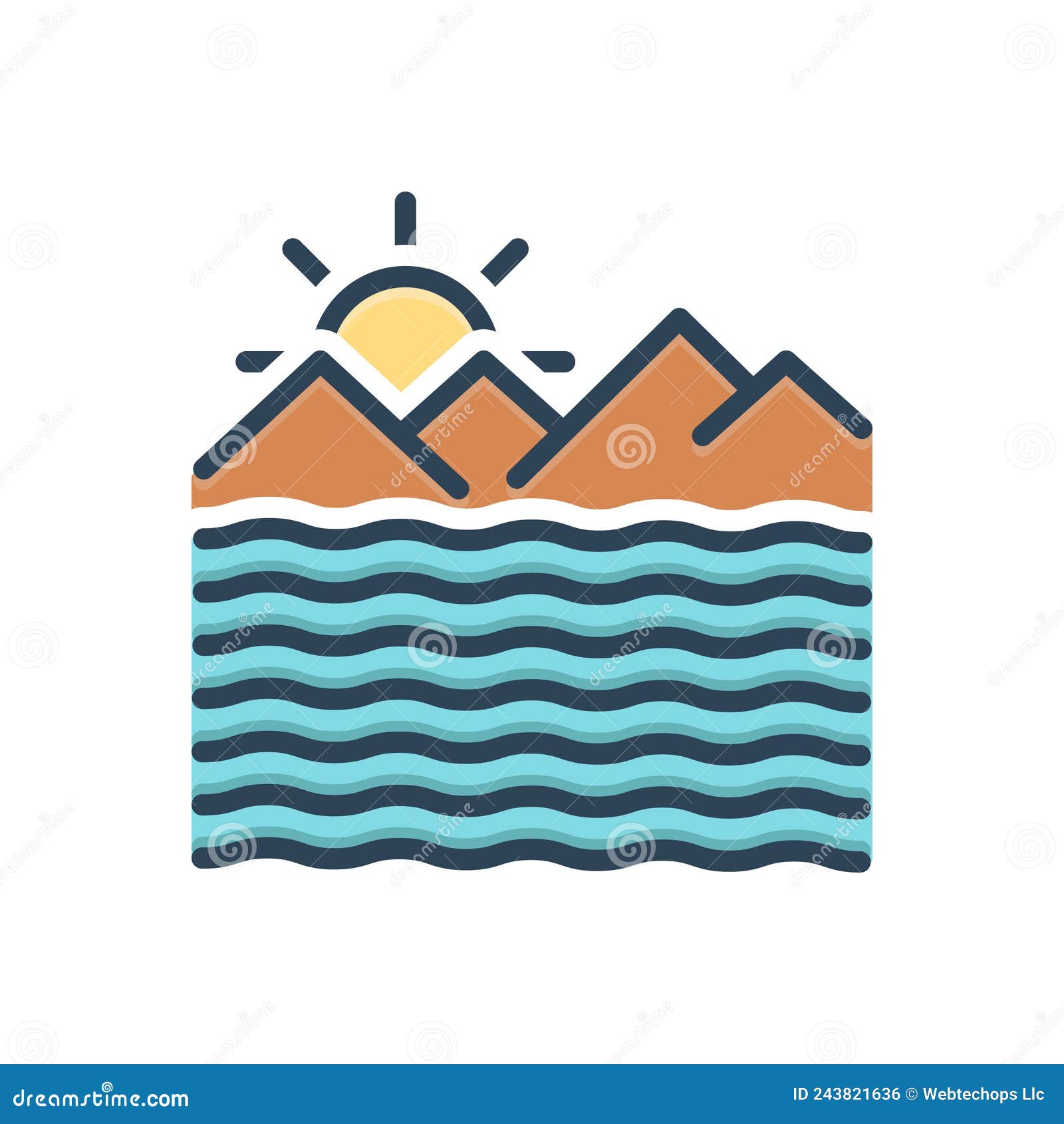 color  icon for ocean, briny and sea