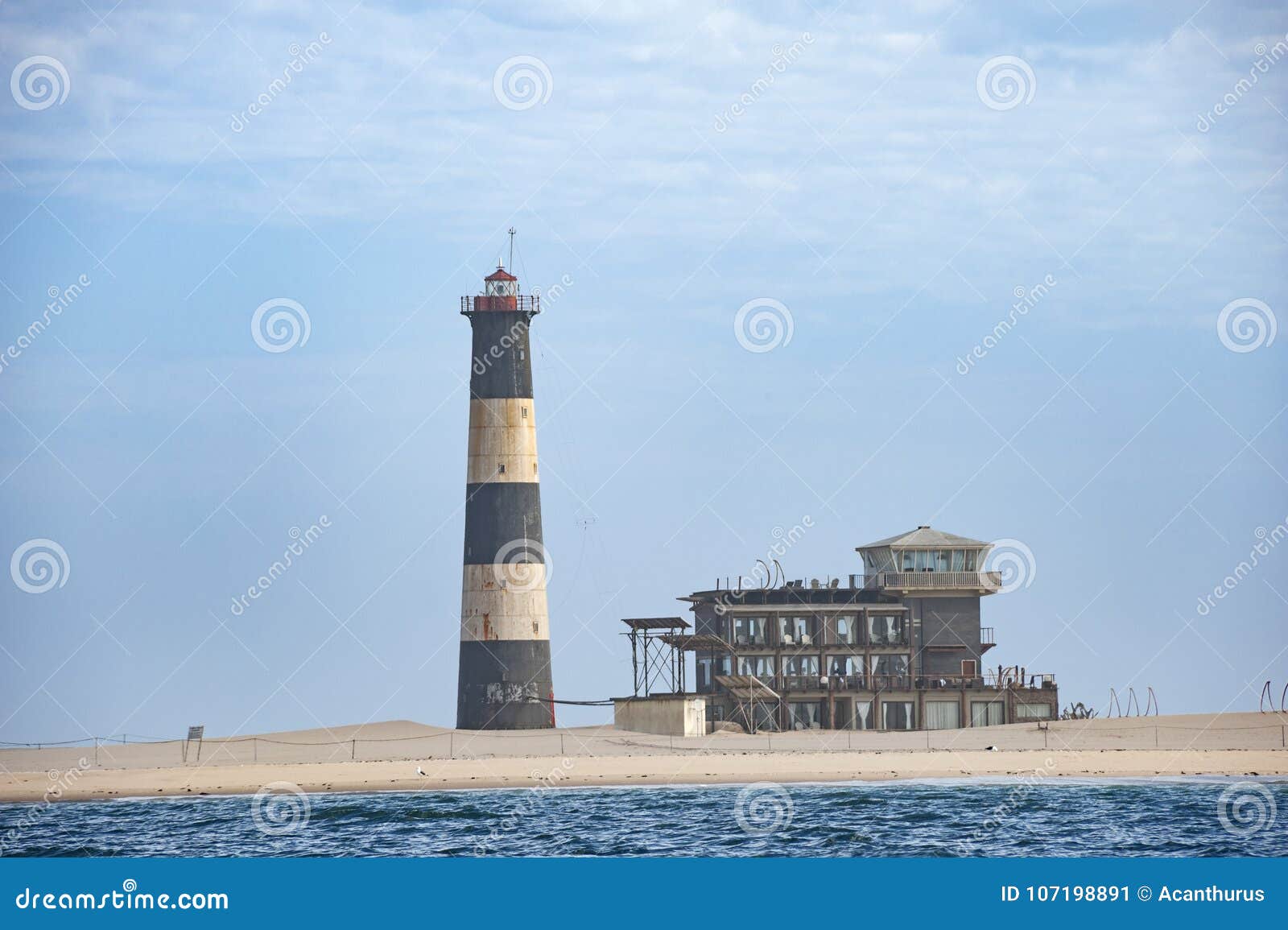 Ocean Lighthouse Walvis Bay , Pelican Point Stock Image Image of