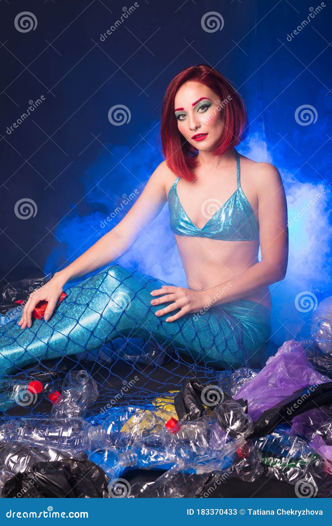 Ocean Pollution, Rubbish in the Water. Sad Fairytale Mermaid in Dirty Ocean  Stock Image - Image of aquatic, ecosystem: 183370433