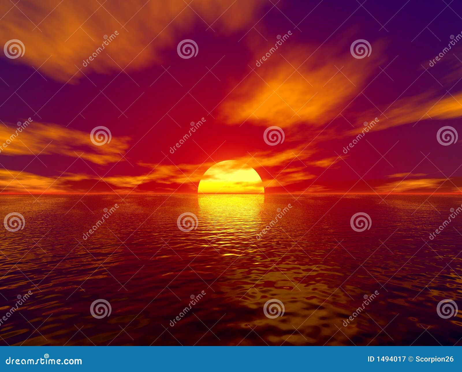 Ocean and sunset stock illustration. Illustration of tropic 1494017