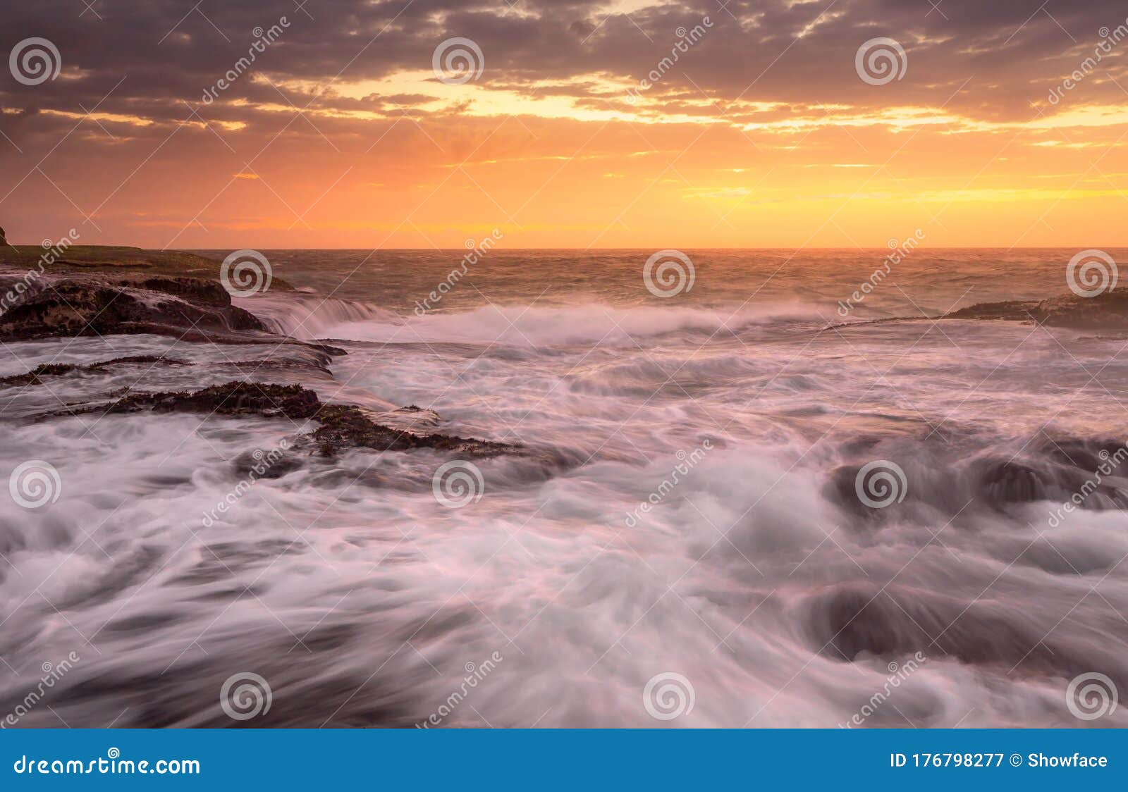 ocean tides whipped up by gale winds