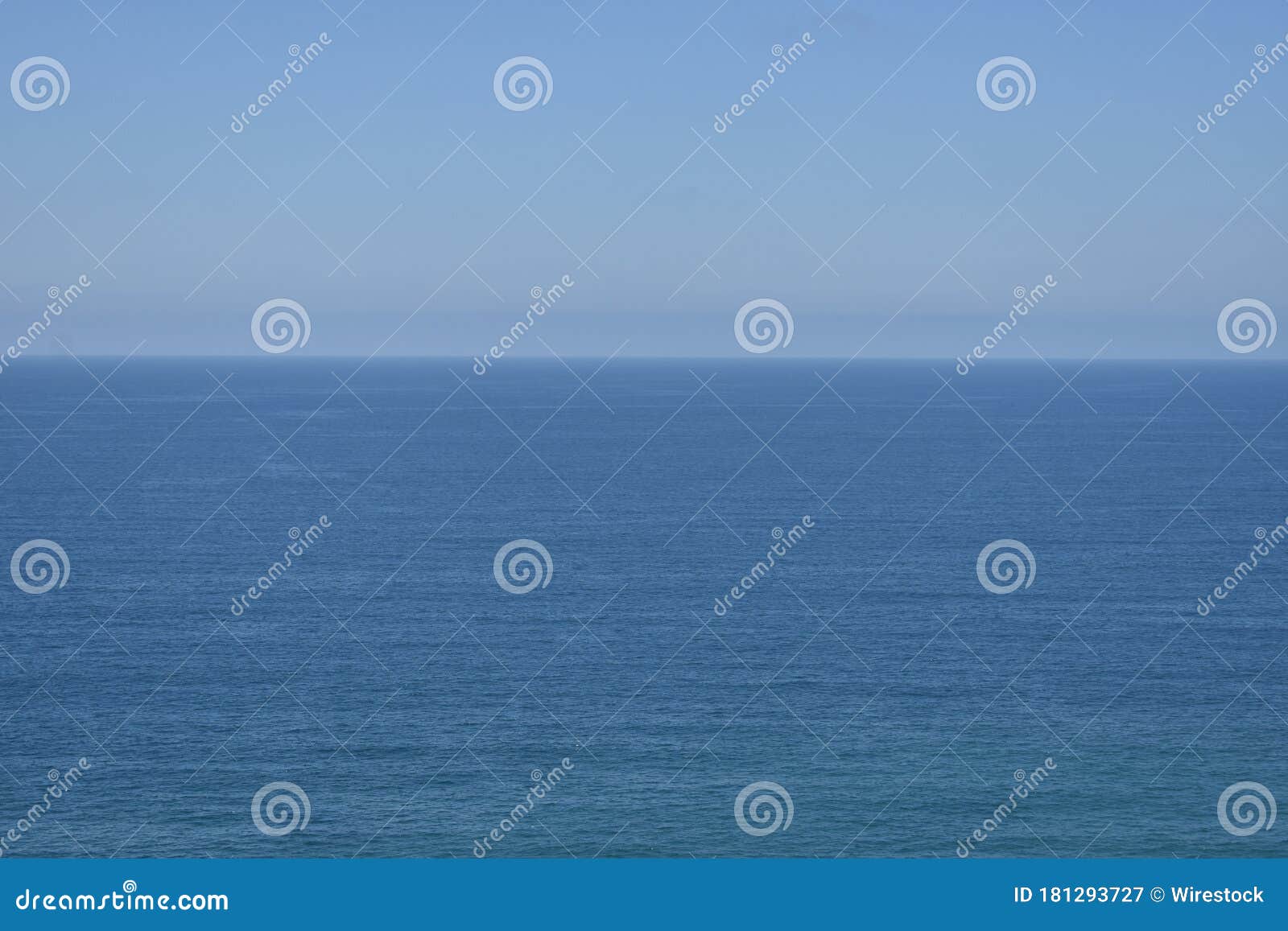 Ocean View with Blue Water and a Hazy Horizon Stock Image Image of