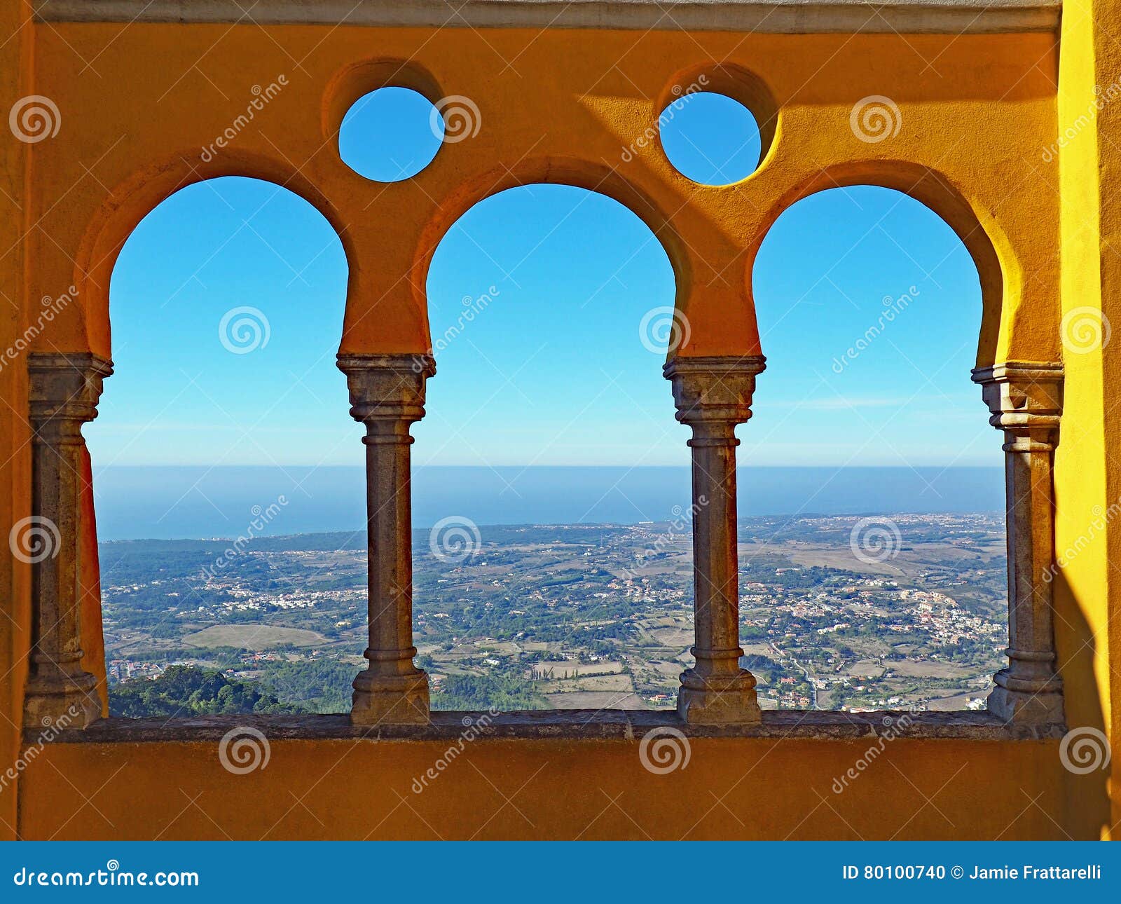 ocean view from pena palace, sintra, portugal