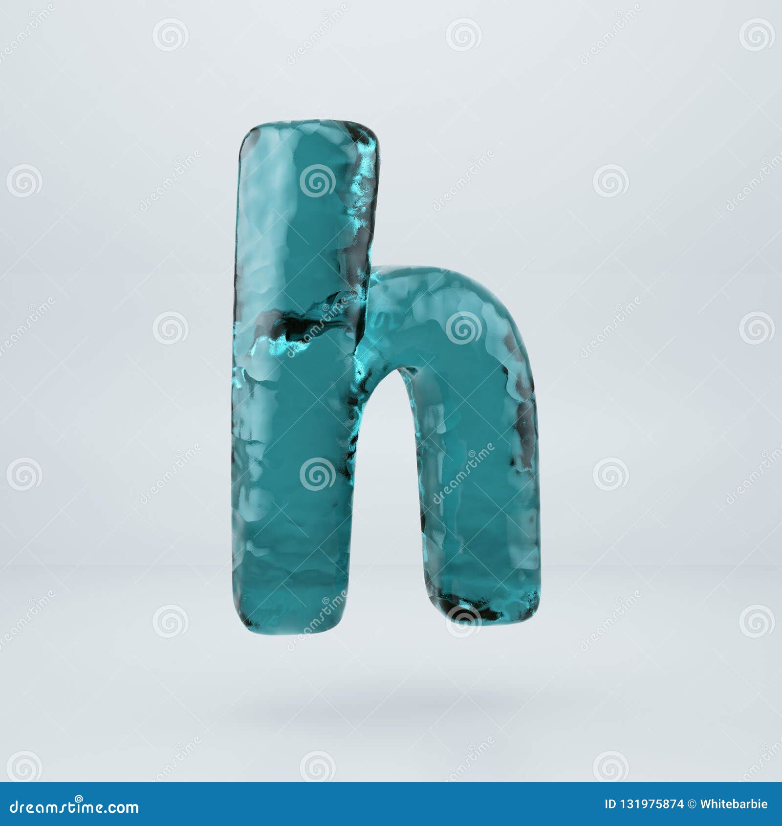 Ocean Water Letter H Lowercase Isolated On White Background Stock ...