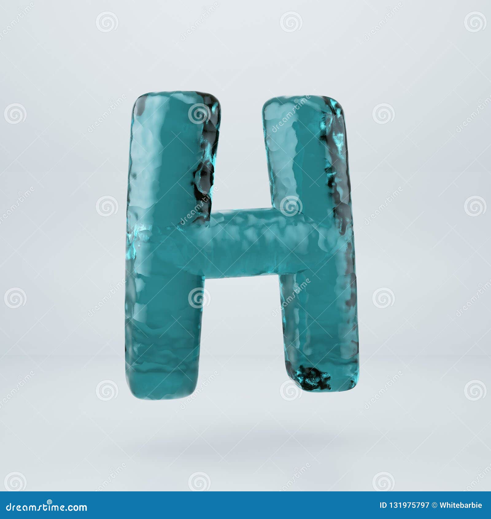 Ocean Water Letter H Uppercase Isolated On White Background Stock ...