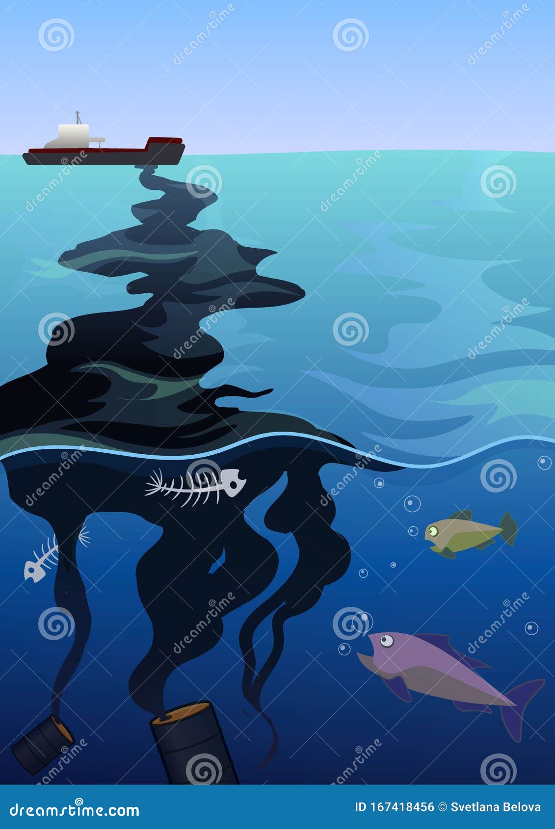 Ocean Water Pollution by Oil. Vector Illustration Stock Vector - Illustration of marine, ecology: 167418456 Ocean Water Pollution by Oil. Vector Illustration Stock Vector - Illustration of marine, ecology: 167418456