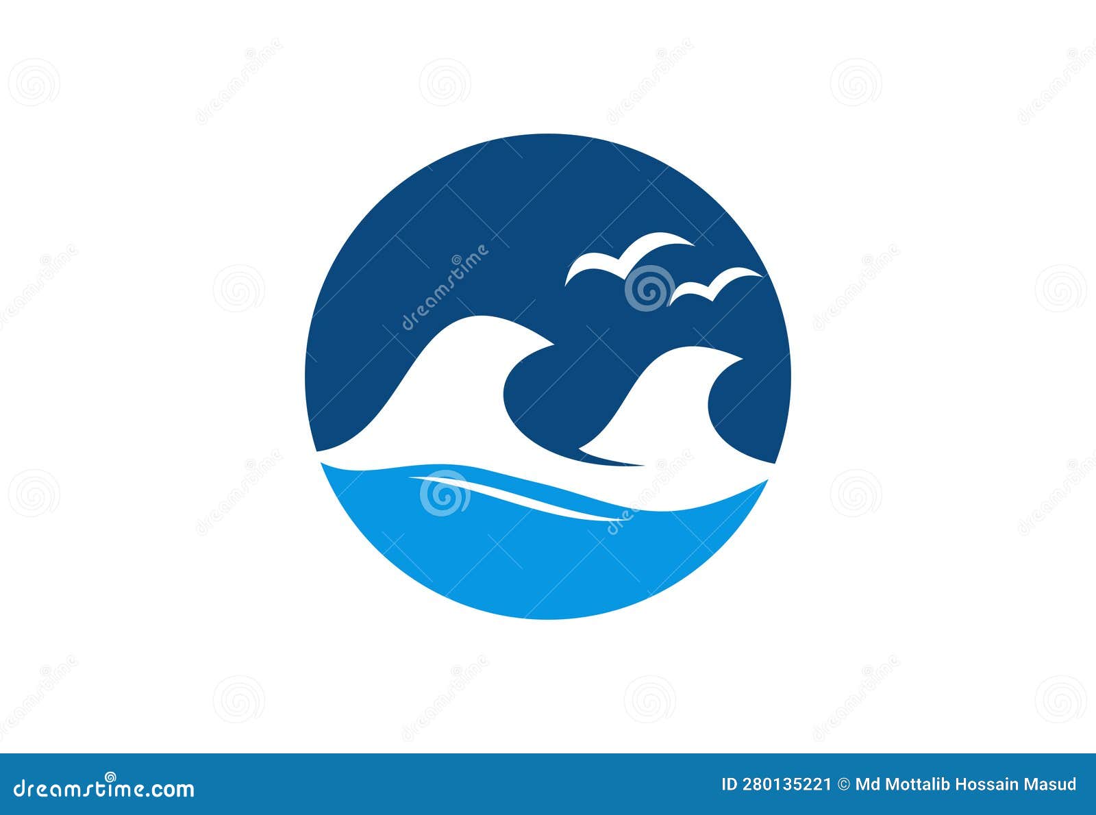 Ocean Wave Logo Design, Vector Design Template Stock Illustration ...