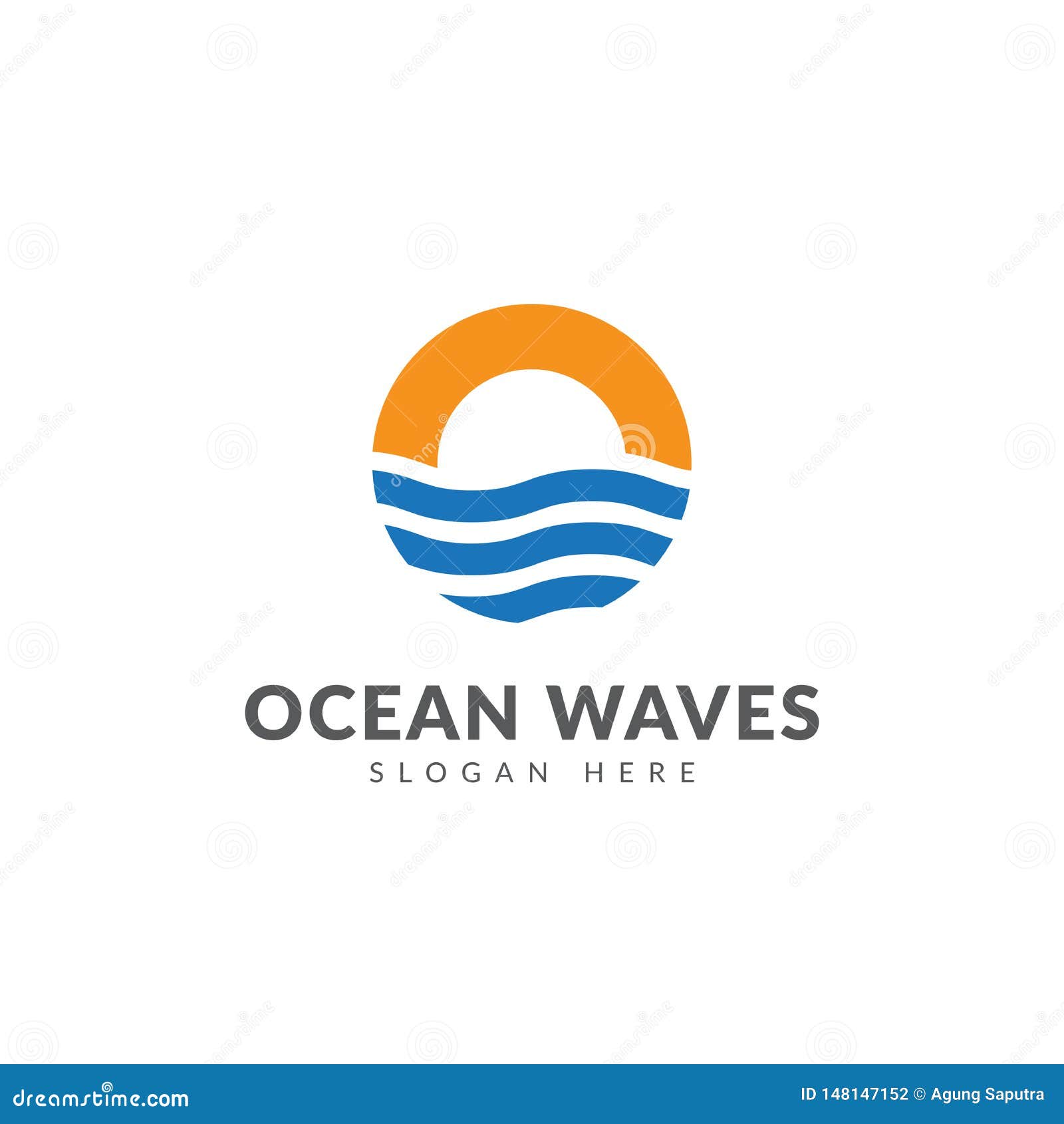 Ocean wave logo template stock vector. Illustration of nature - 148147152