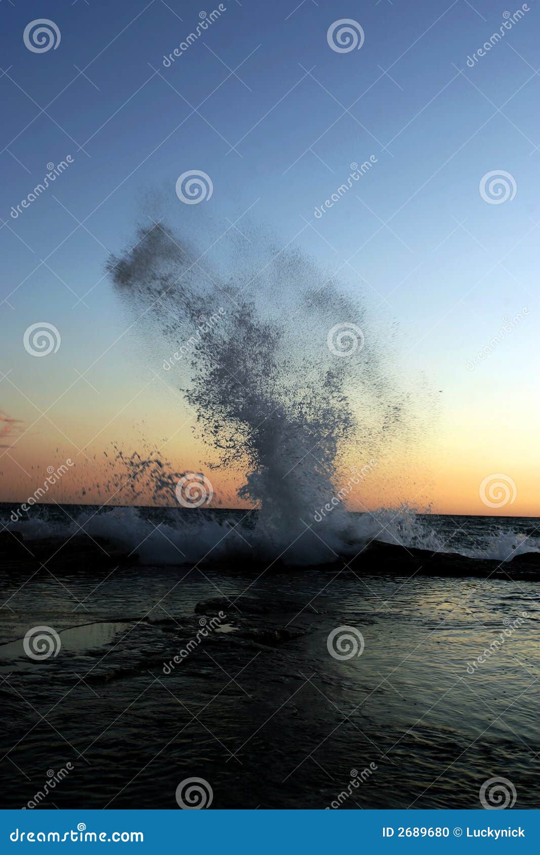 Ocean wave with spray stock photo. Image of orange, motion