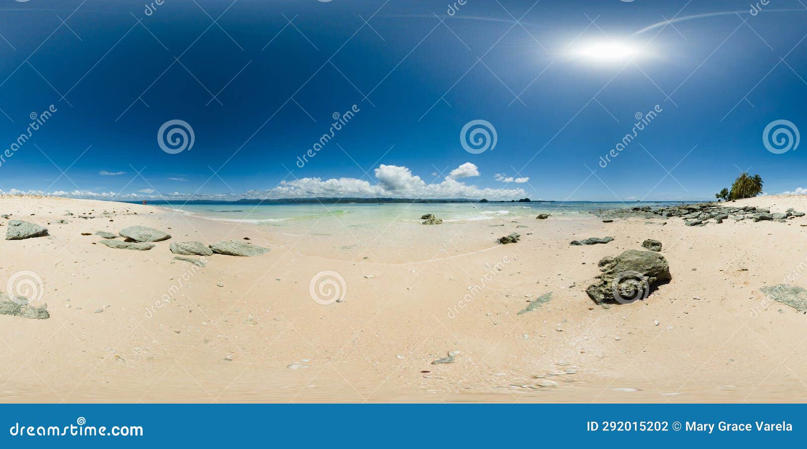 hagonoy island beach. surigao del sur, philippines. virtual reality 360.