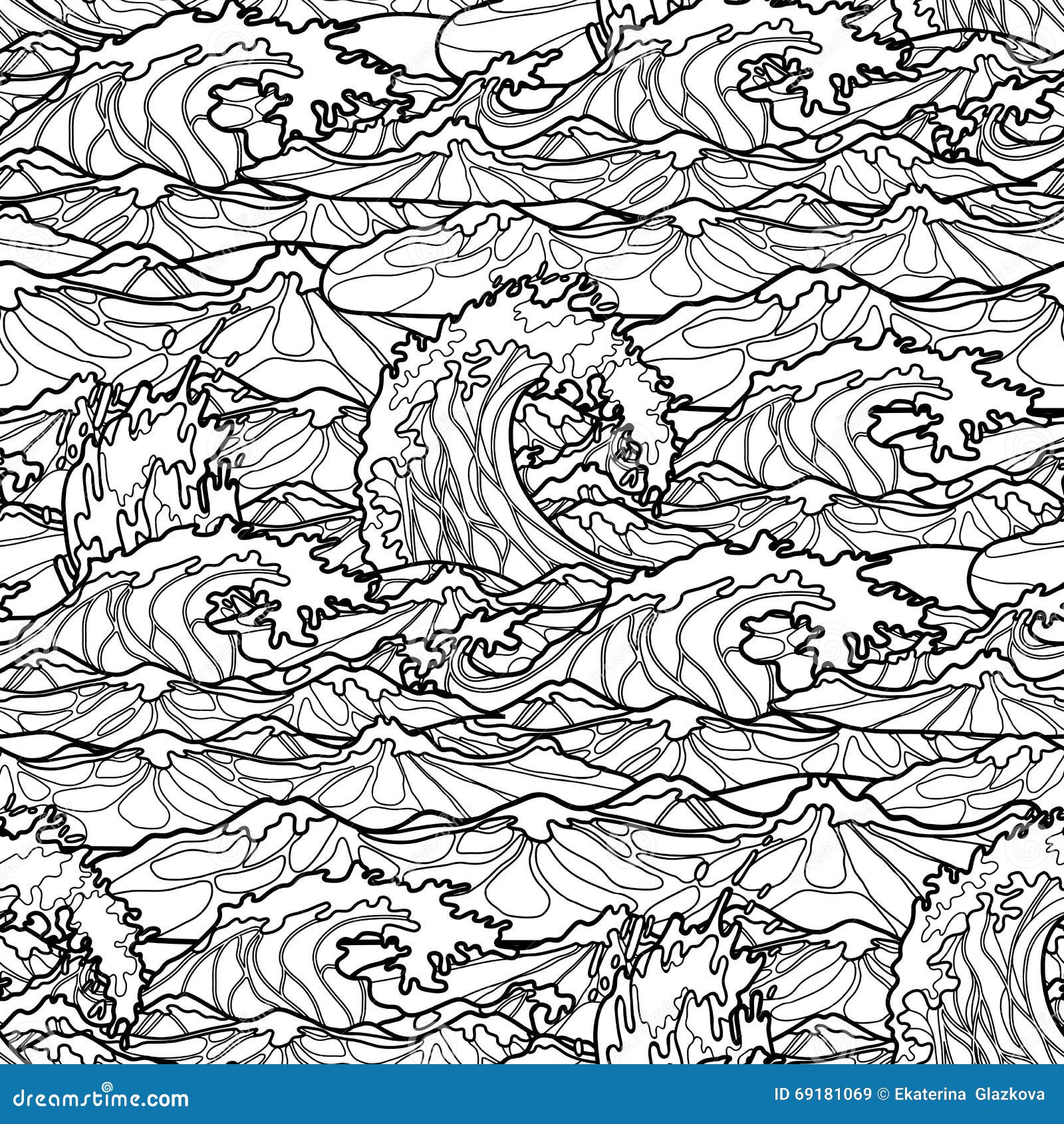 Ocean waves pattern stock vector. Illustration of adult 