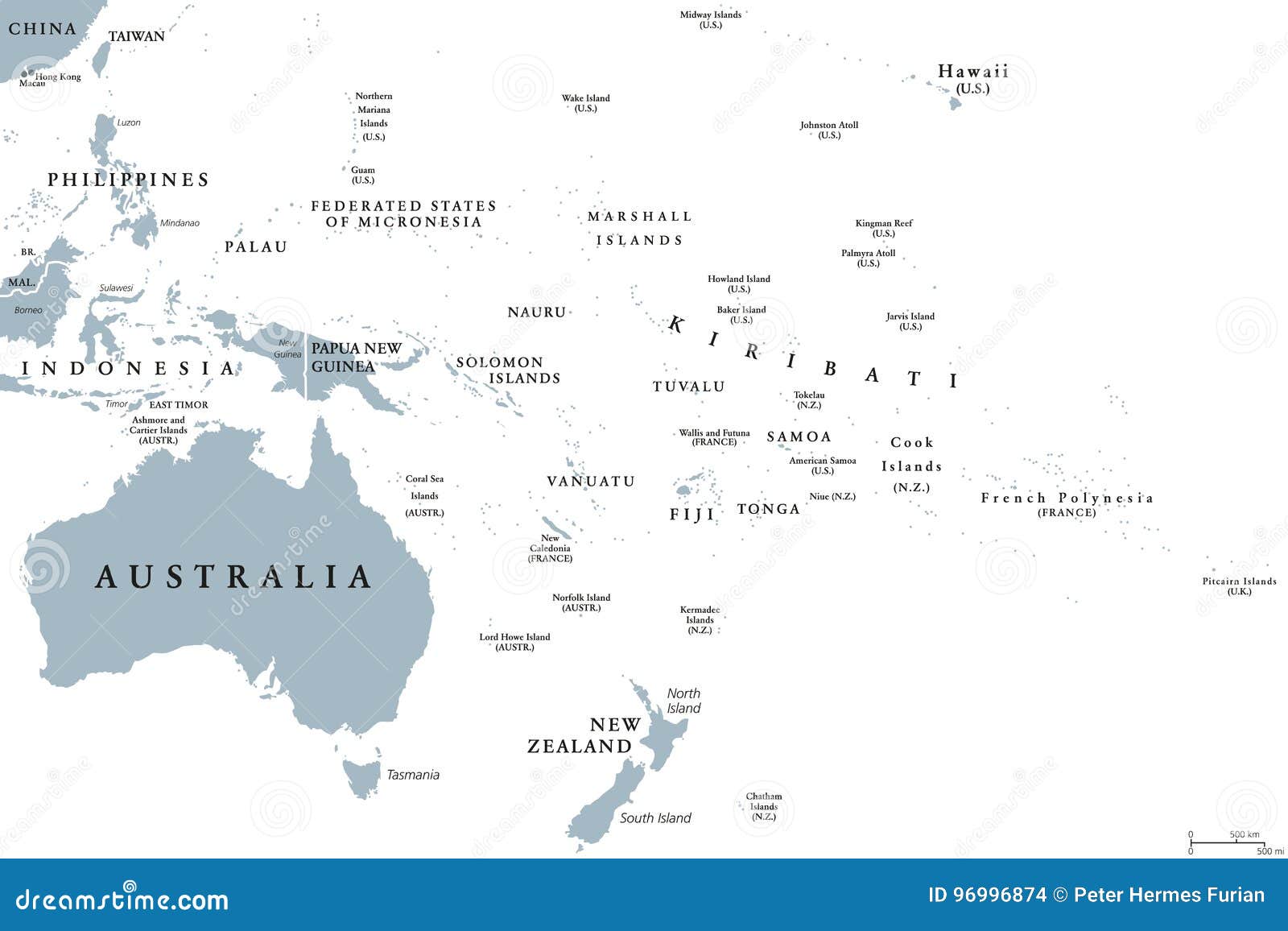Pacific Islands Map Black And White Clipart
