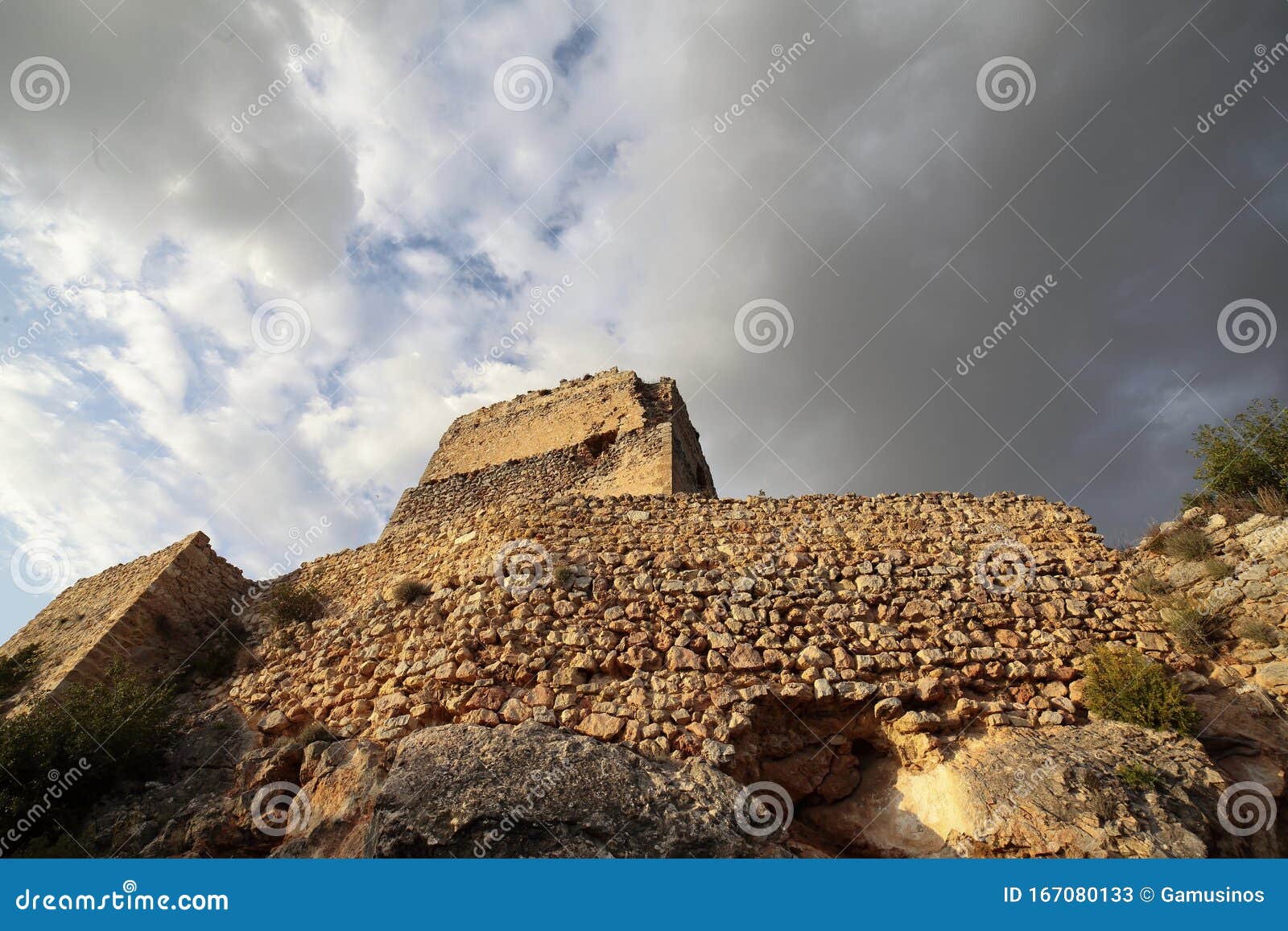 ocio castle, on de lanos mountain, ruins of a medieval castle