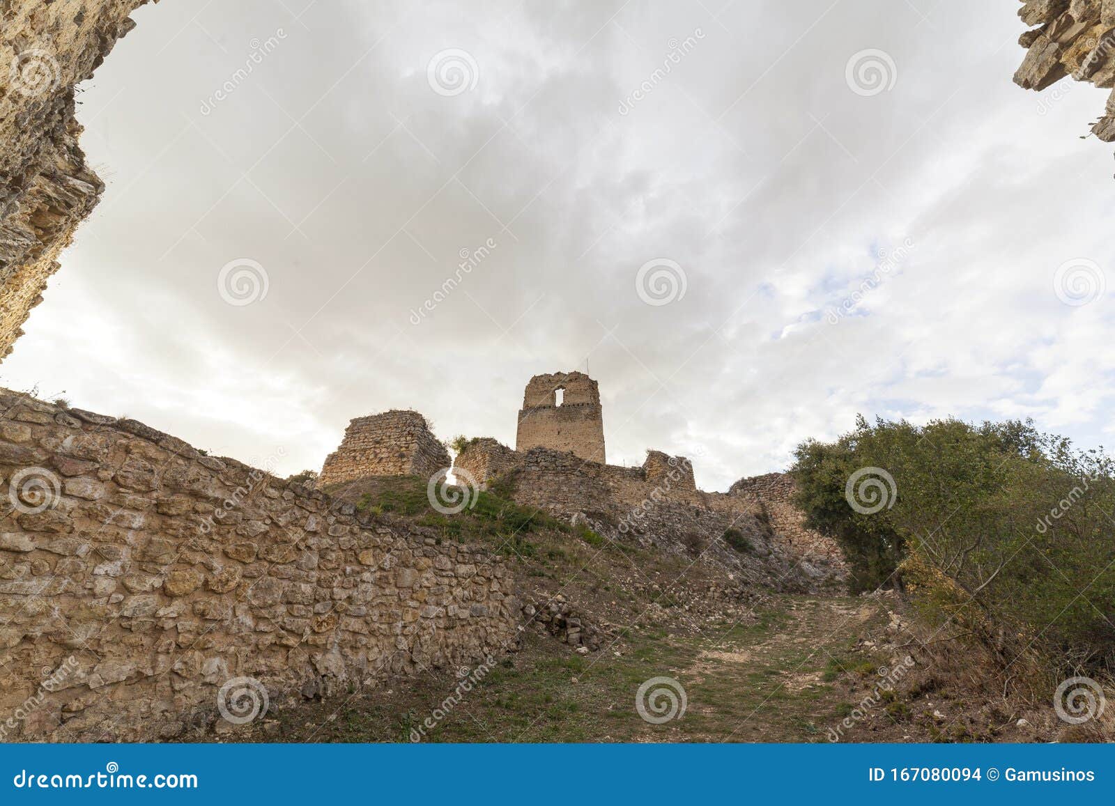 ocio castle, on de lanos mountain, ruins of a medieval castle